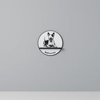 BULL TERRIER Rundes Kunstregal in Schwarz