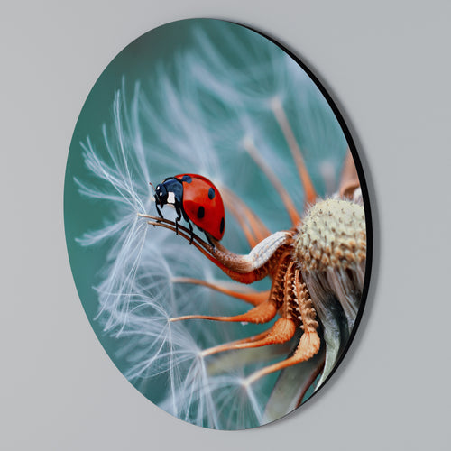 LADYBUG BALANCE Round Wall Art