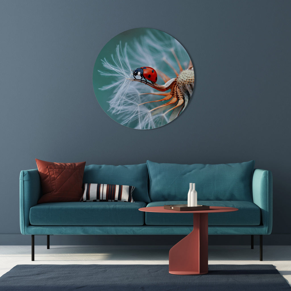 LADYBUG BALANCE Runde Wandkunst