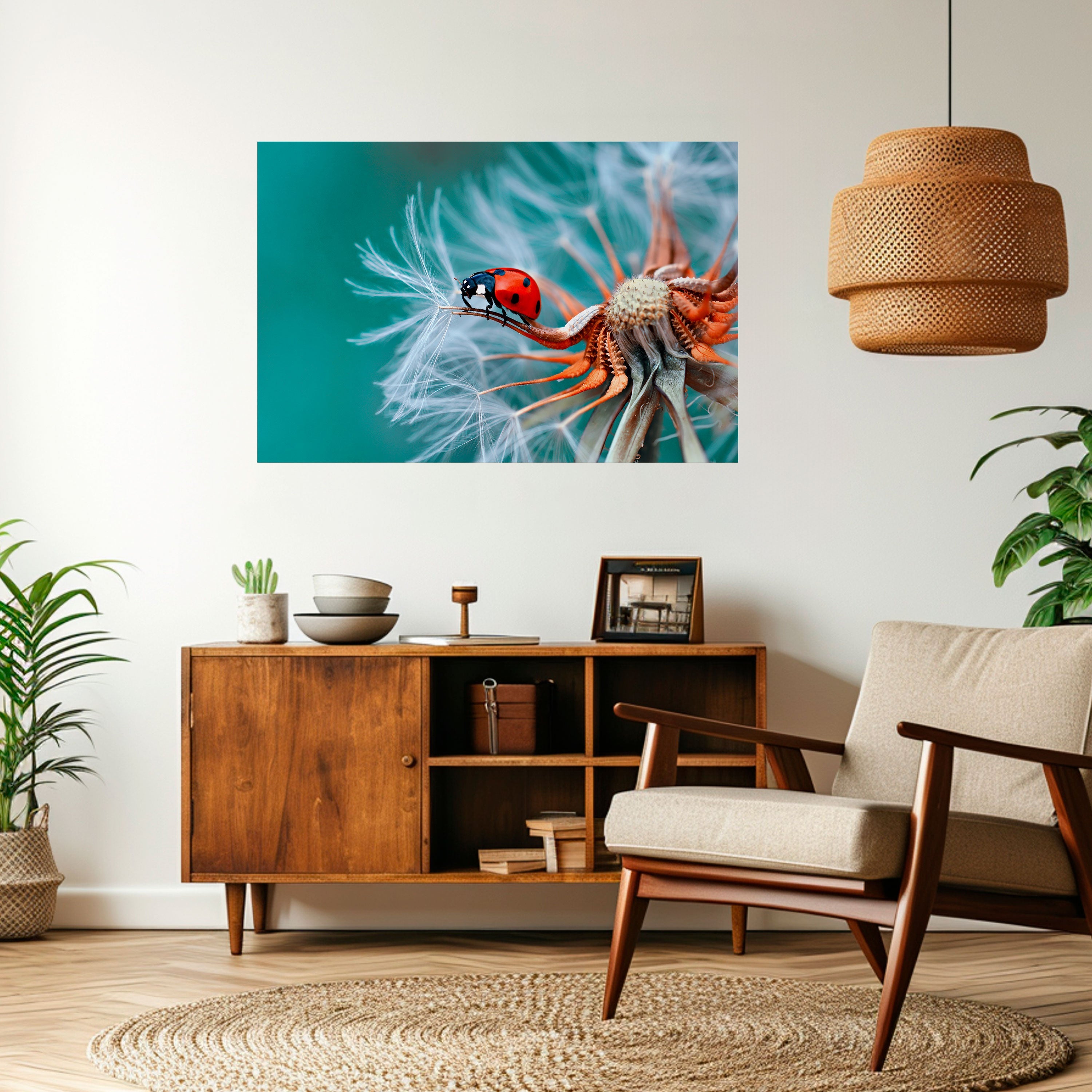 LADYBUG BALANCE Horizontales Poster zum Abziehen und Aufkleben
