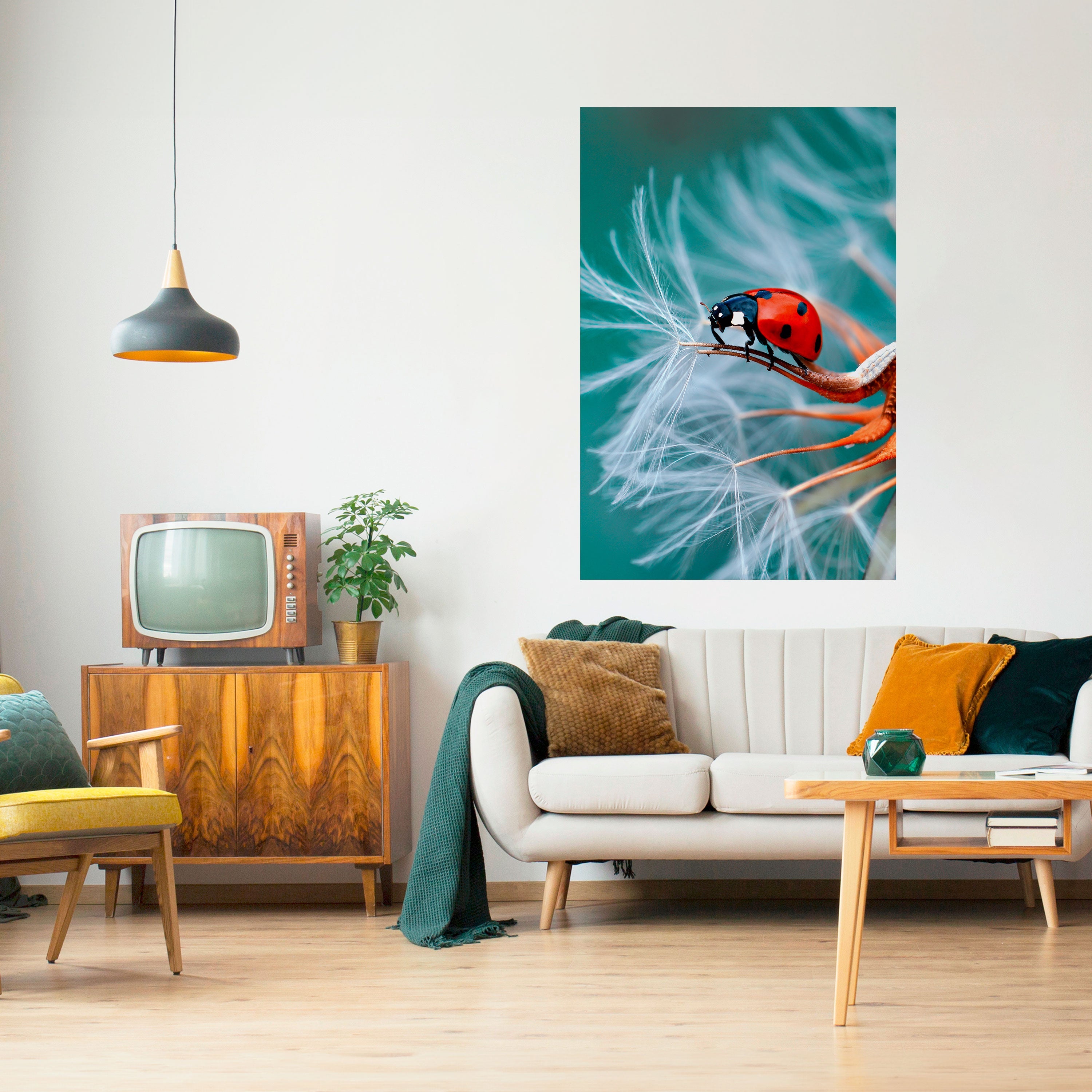 LADYBUG BALANCE Vertikales Poster zum Abziehen und Aufkleben