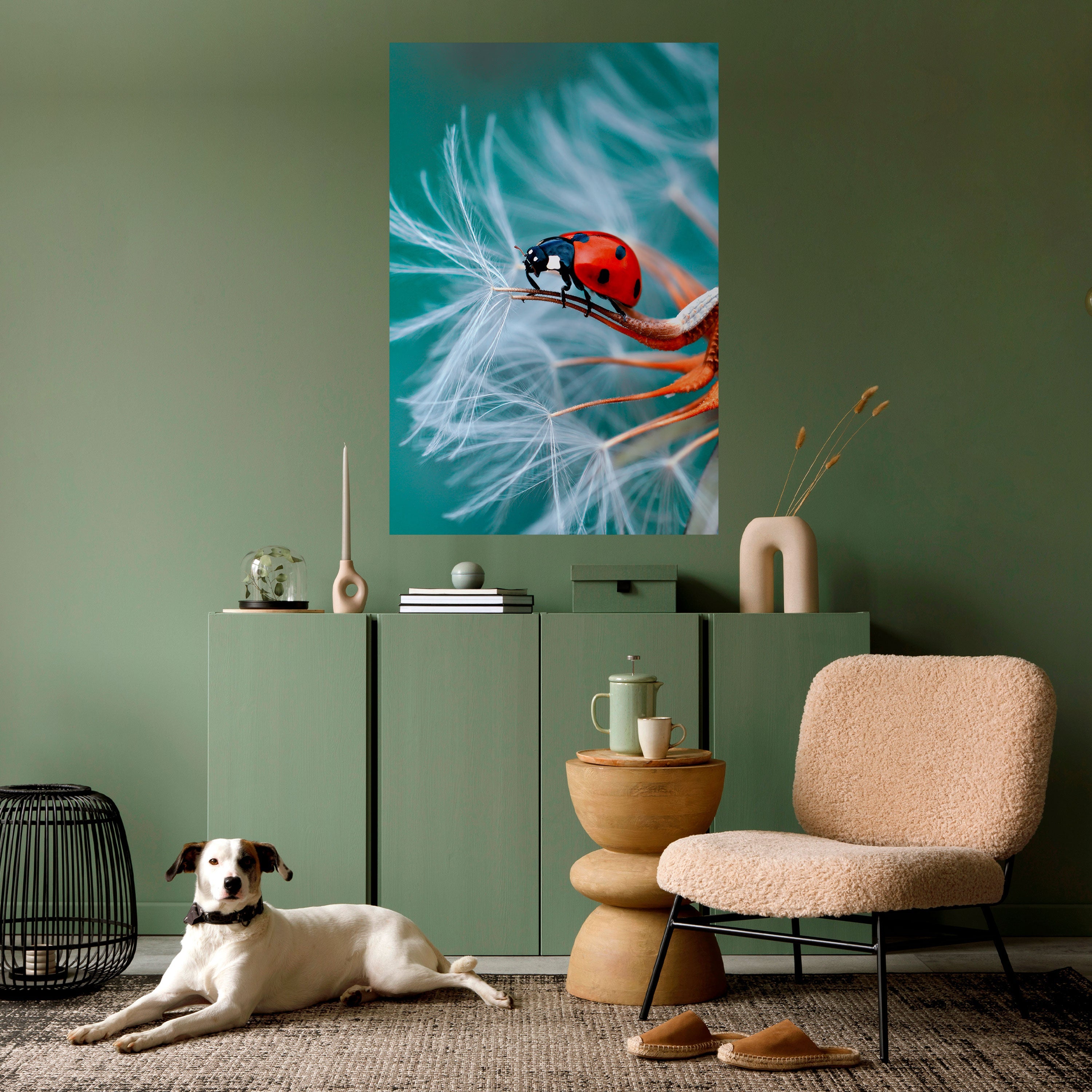 LADYBUG BALANCE Vertikales Poster zum Abziehen und Aufkleben