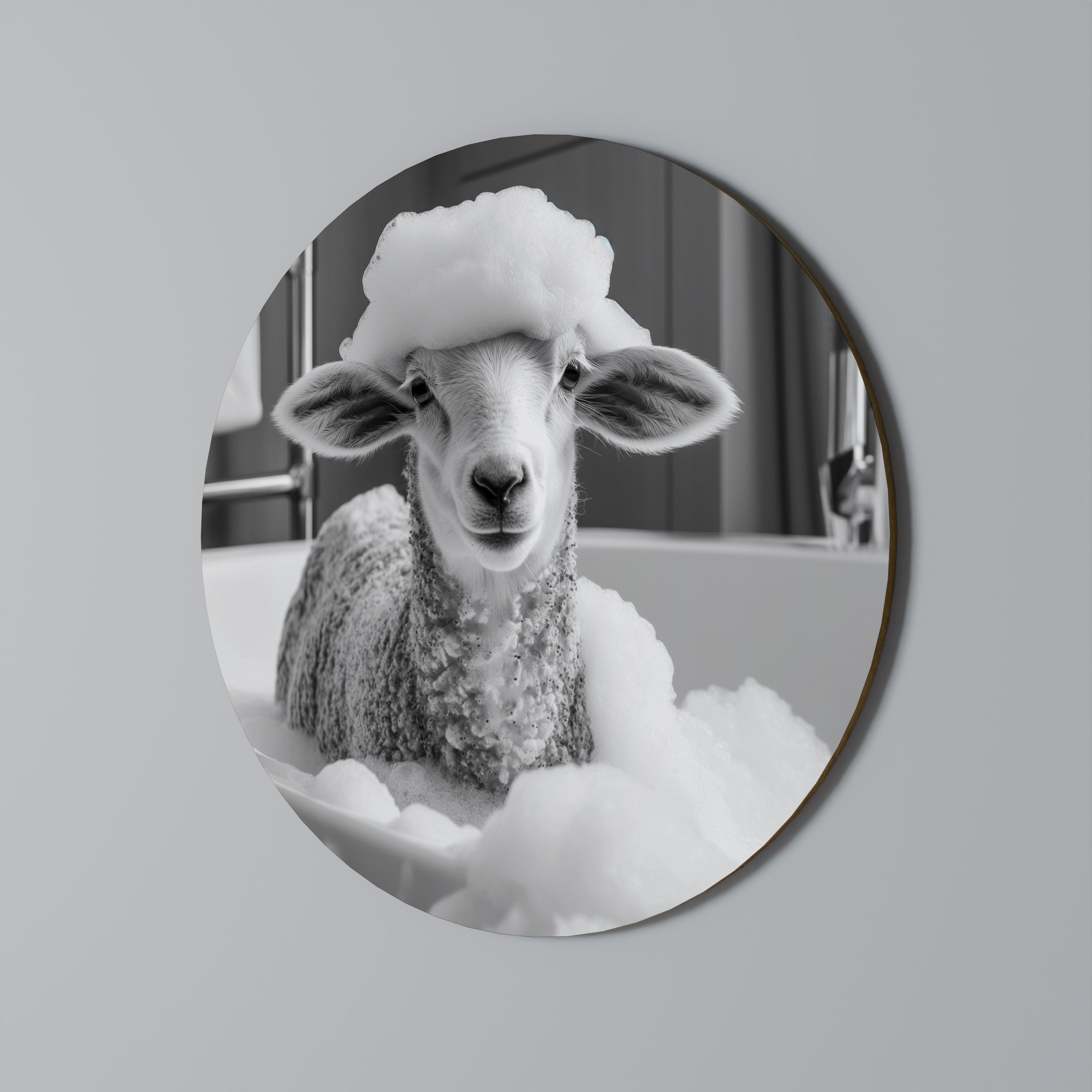 Runde Wandkunst „Bubble Bath BAA“