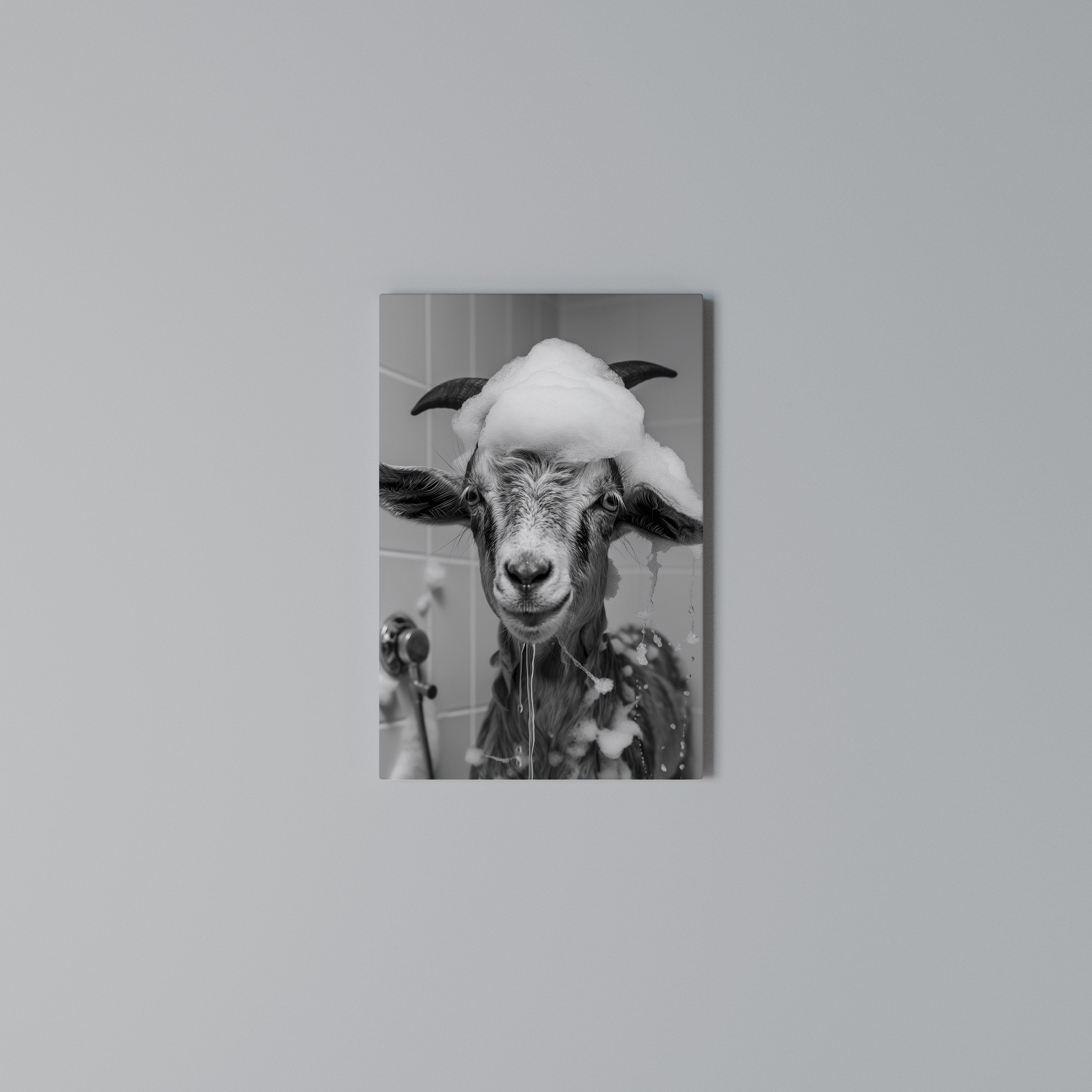 SOAPY GOAT GIGGLES Vertical Canvas Print