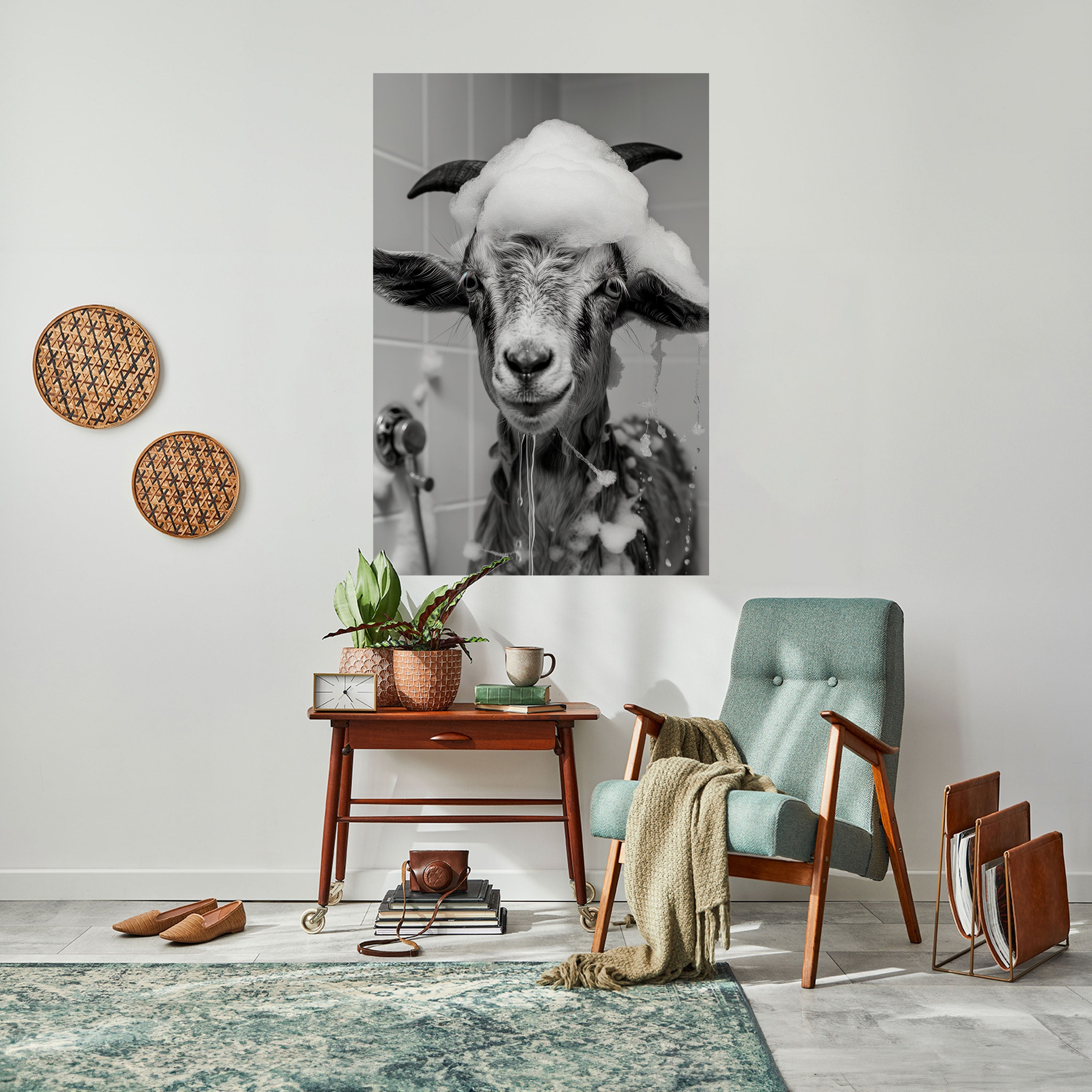 SOAPY GOAT GIGGLES Vertikales Poster zum Abziehen und Aufkleben