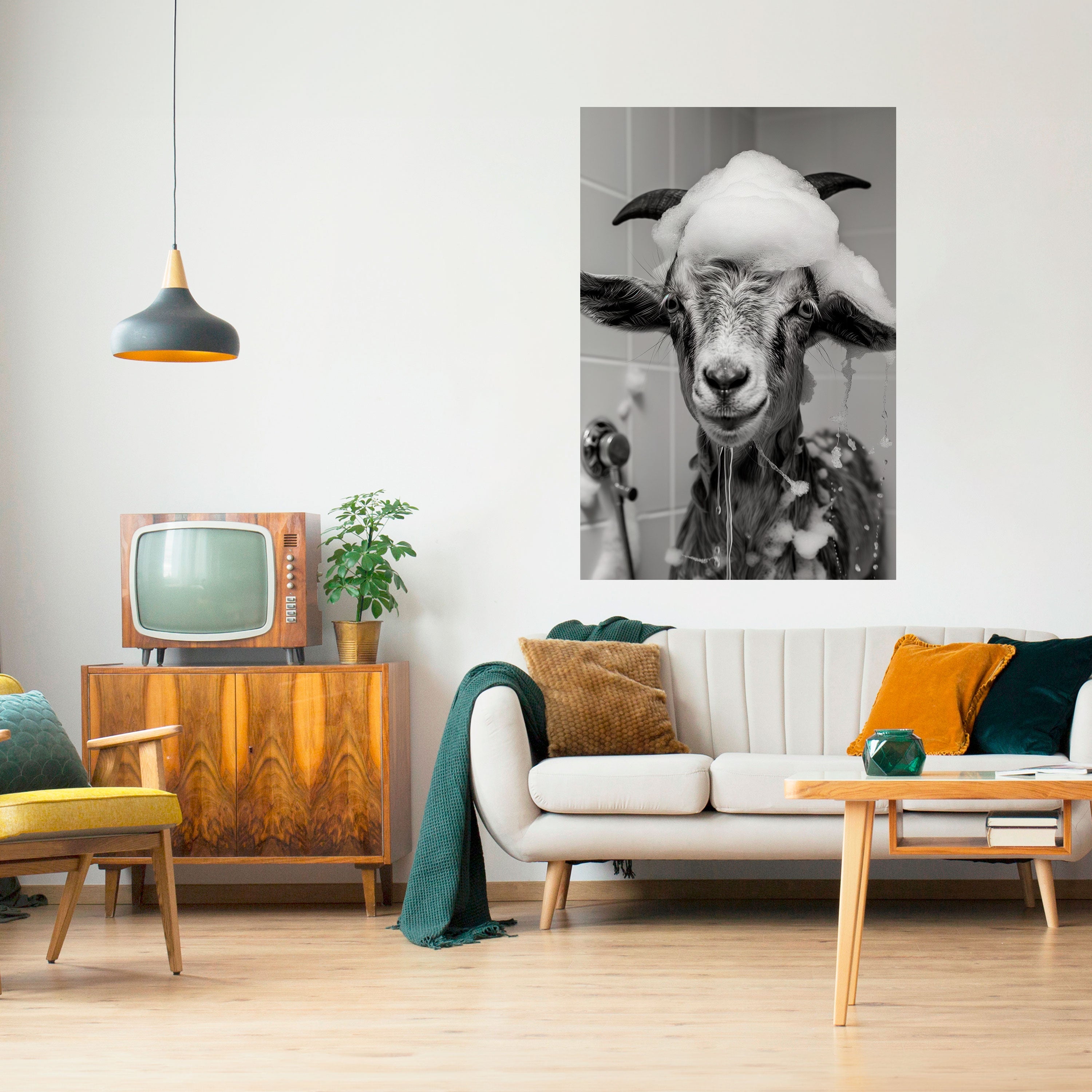 SOAPY GOAT GIGGLES Vertikales Poster zum Abziehen und Aufkleben