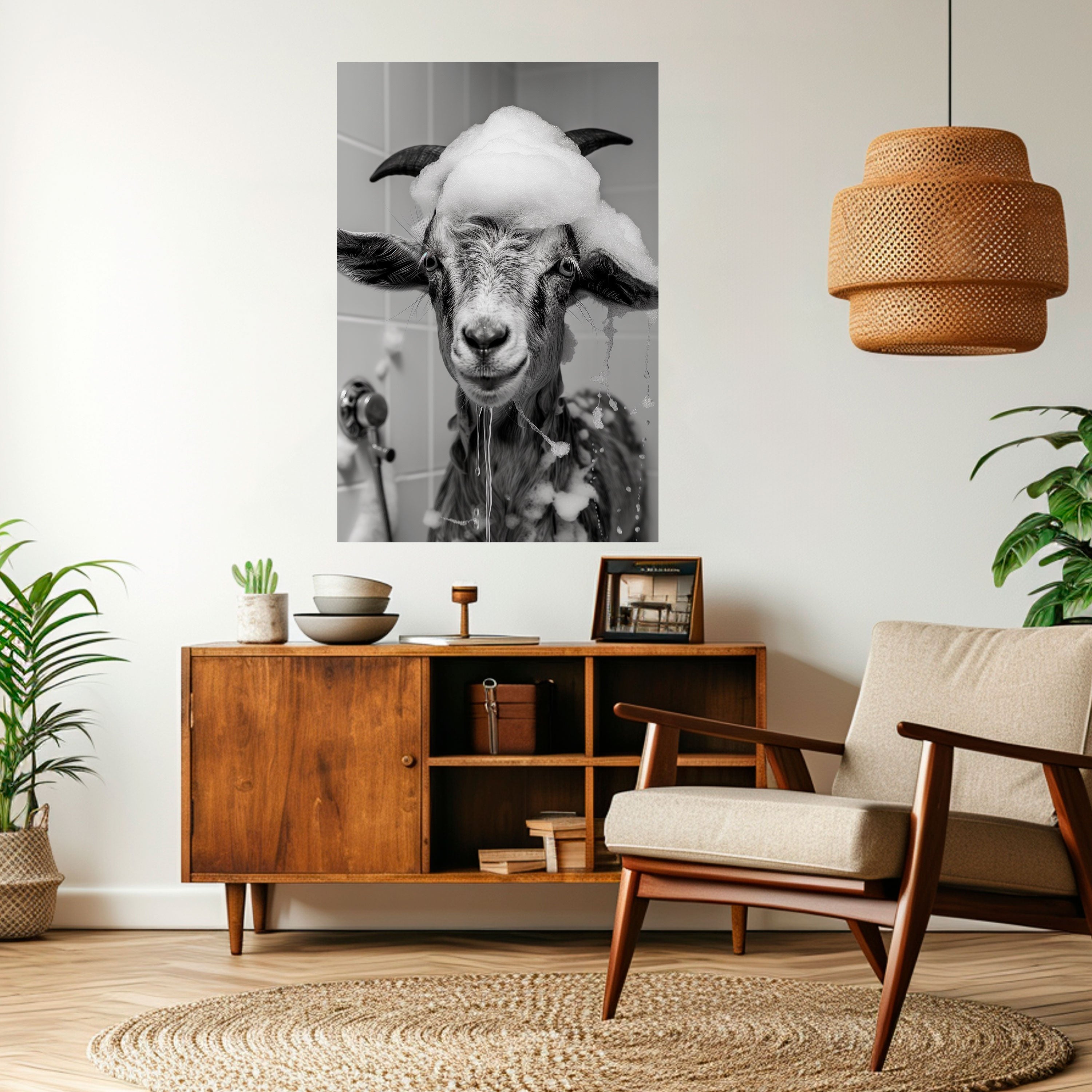 SOAPY GOAT GIGGLES Vertikales Poster zum Abziehen und Aufkleben
