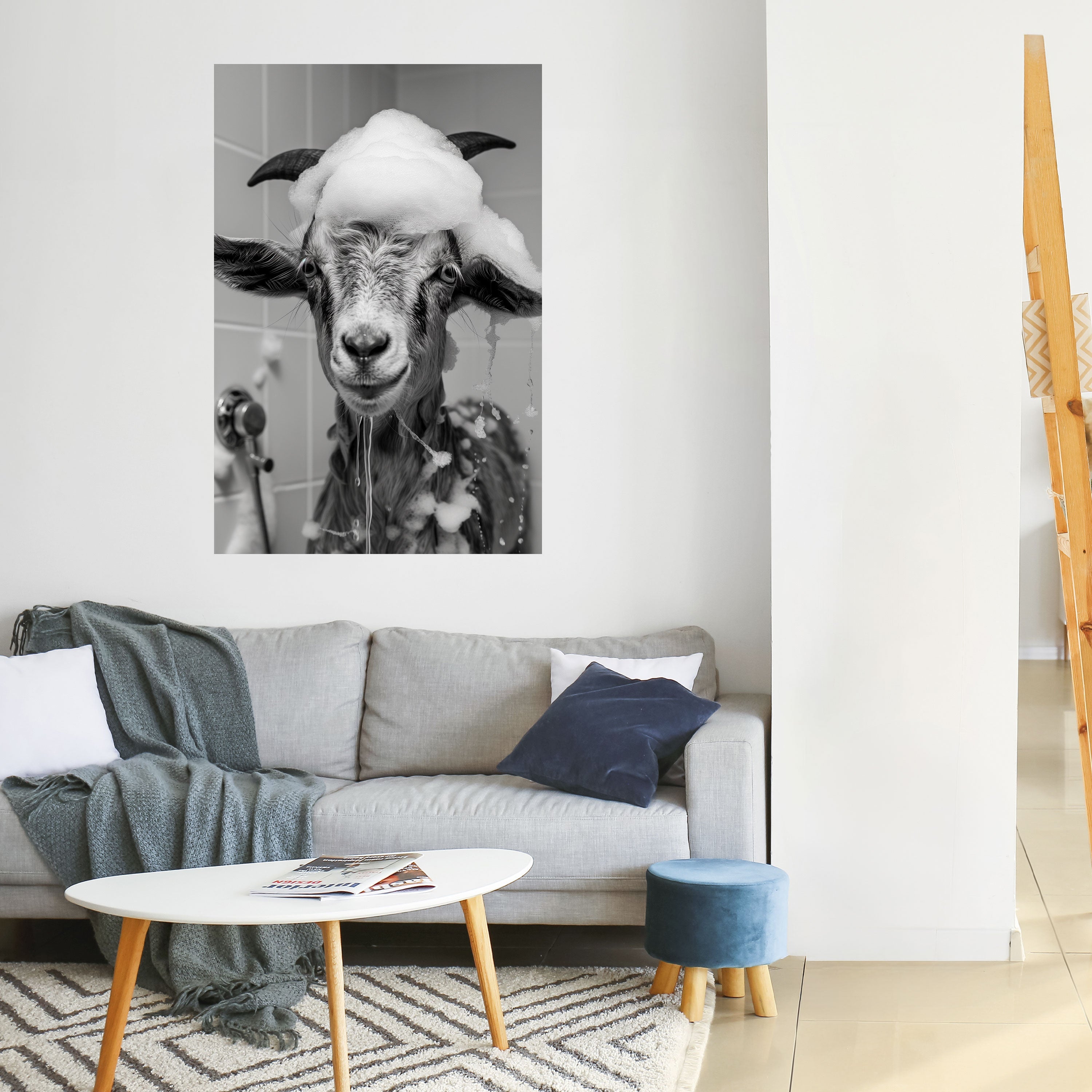 SOAPY GOAT GIGGLES Vertikales Poster zum Abziehen und Aufkleben