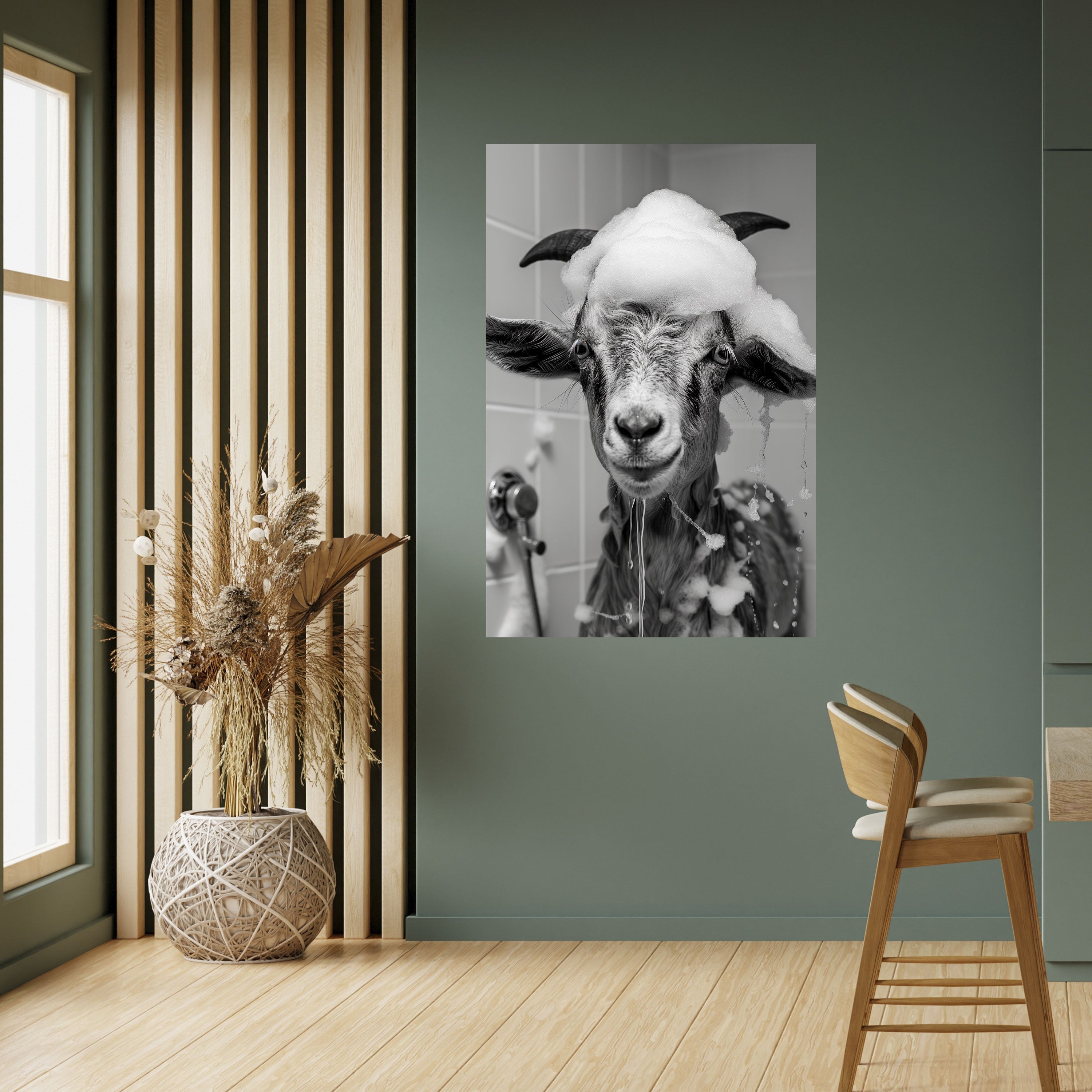 SOAPY GOAT GIGGLES Vertikales Poster zum Abziehen und Aufkleben