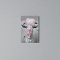 BUBBLEGUM BOVINE BLISS Vertical Canvas Print