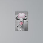 BUBBLEGUM BOVINE BLISS Vertical Canvas Print