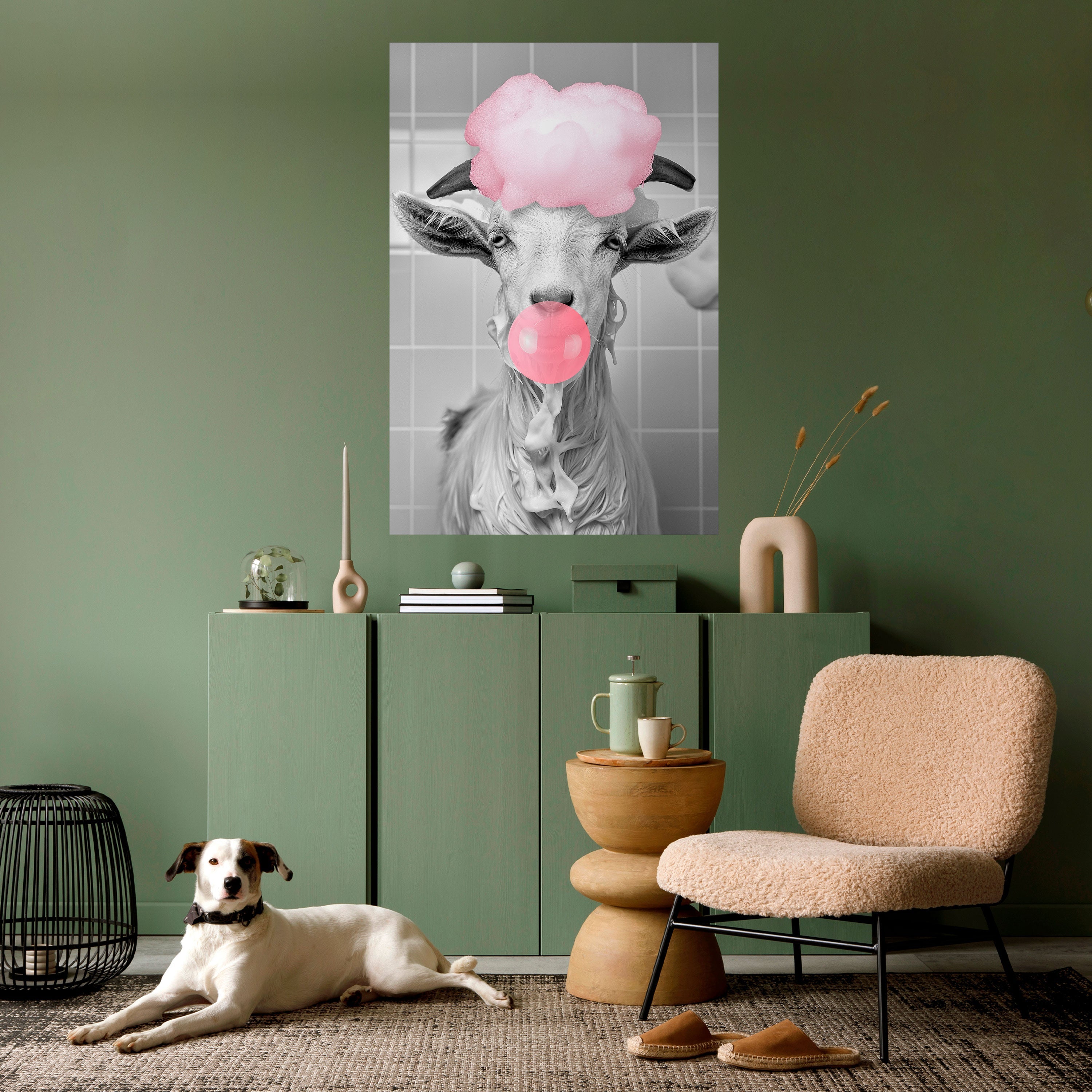 BUBBLEGUM BOVINE BLISS Vertikales Poster zum Abziehen und Aufkleben