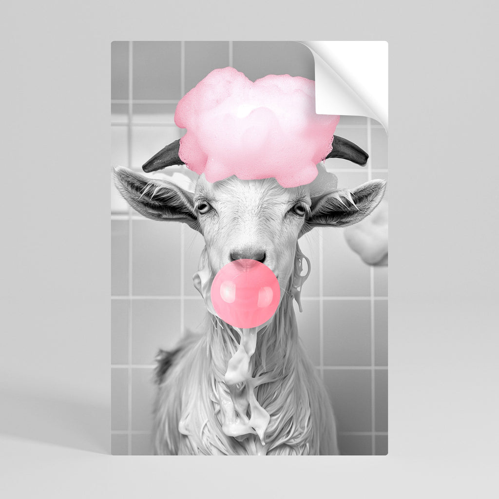 BUBBLEGUM BOVINE BLISS Vertikales Poster zum Abziehen und Aufkleben