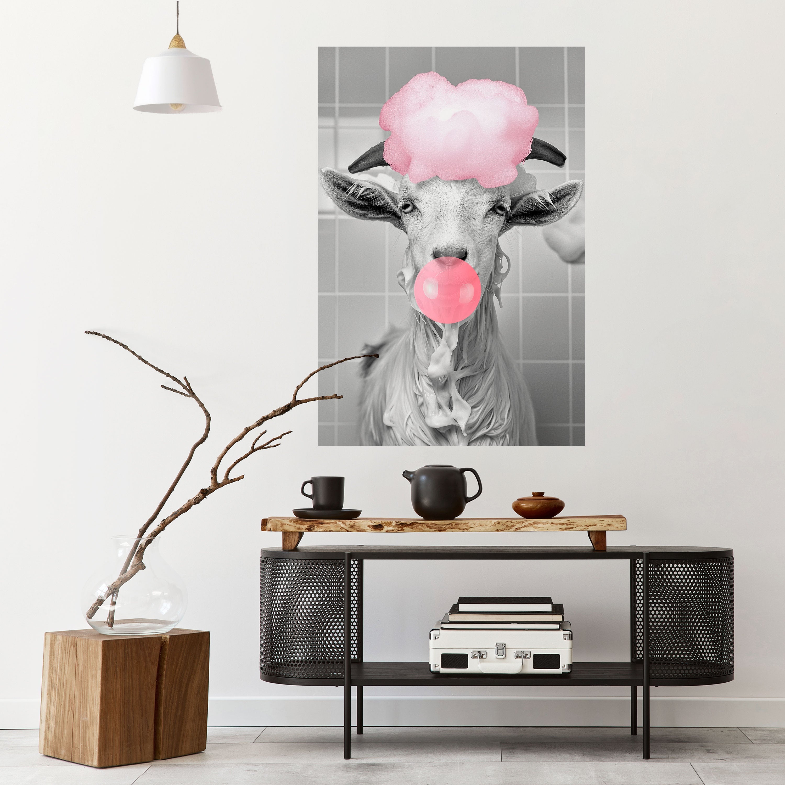 BUBBLEGUM BOVINE BLISS Vertikales Poster zum Abziehen und Aufkleben