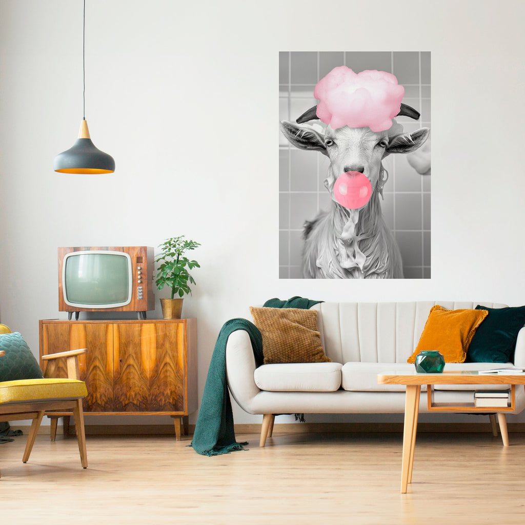 BUBBLEGUM BOVINE BLISS Vertikales Poster zum Abziehen und Aufkleben