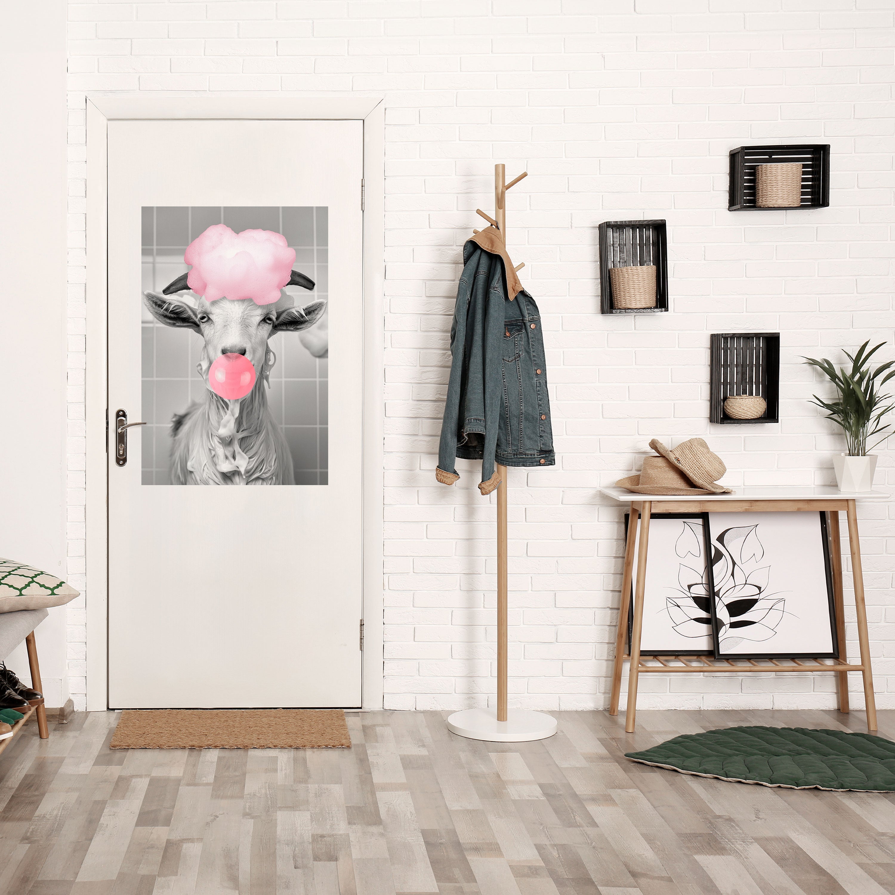 BUBBLEGUM BOVINE BLISS Vertikales Poster zum Abziehen und Aufkleben