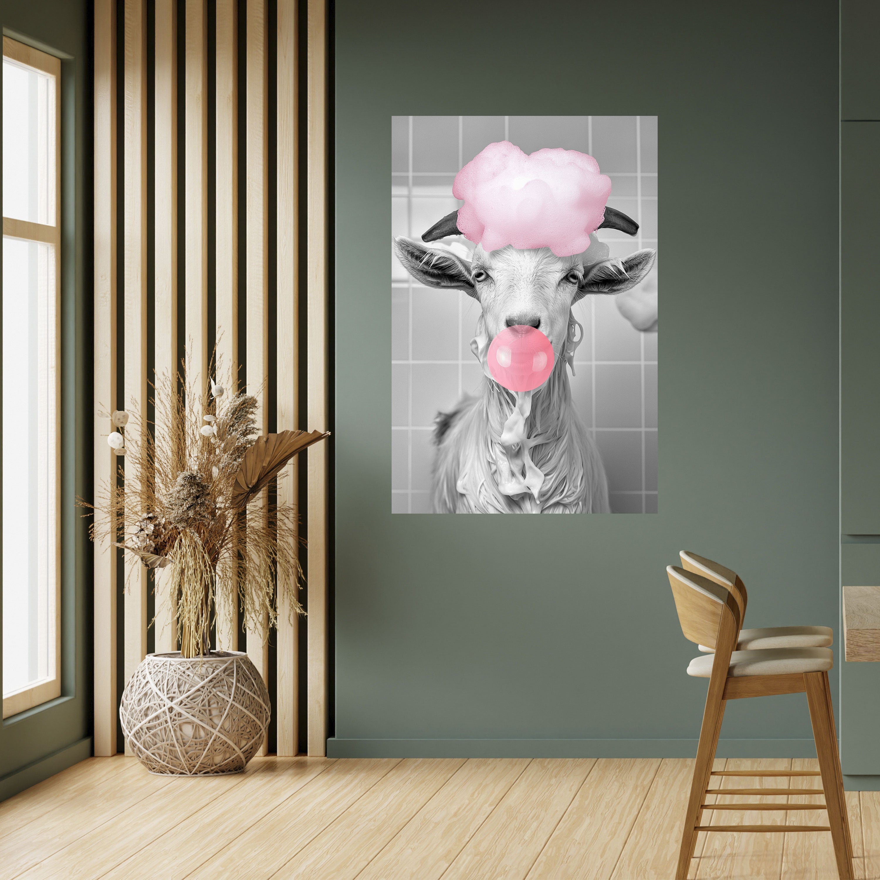 BUBBLEGUM BOVINE BLISS Vertikales Poster zum Abziehen und Aufkleben