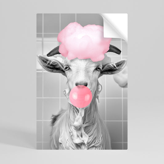 BUBBLEGUM BOVINE BLISS Selbstklebendes Poster - Hochformat