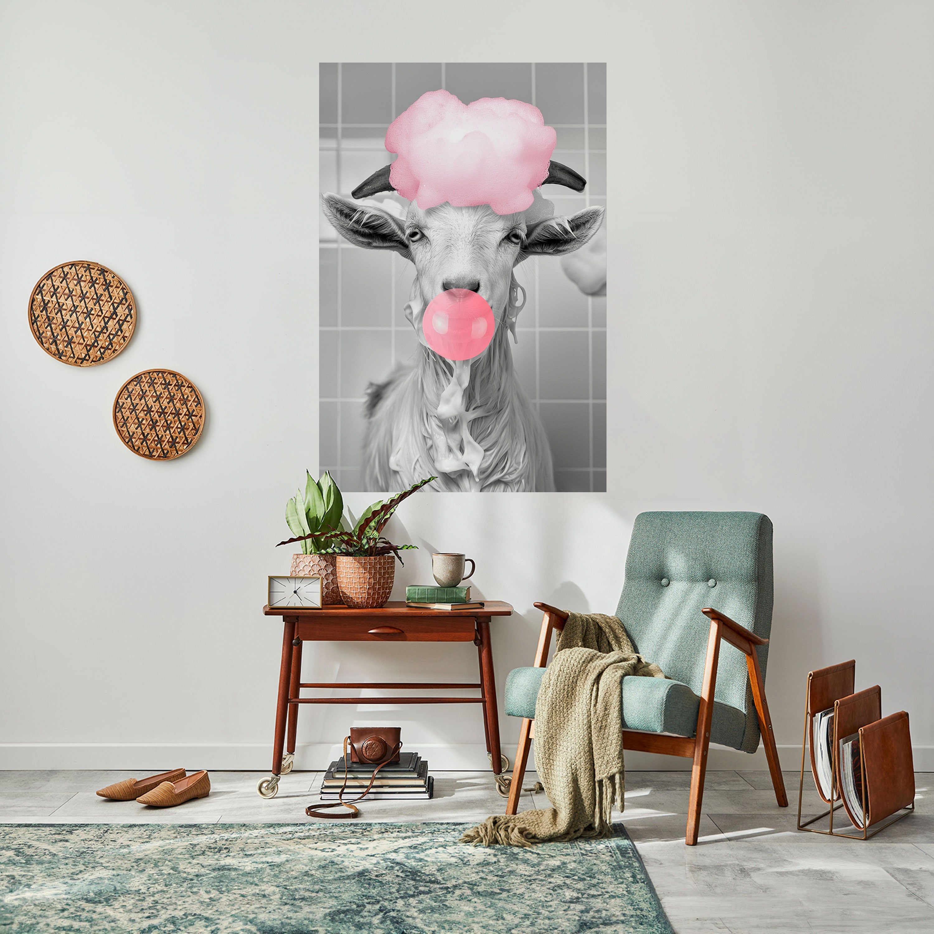 BUBBLEGUM BOVINE BLISS Vertikales Poster zum Abziehen und Aufkleben