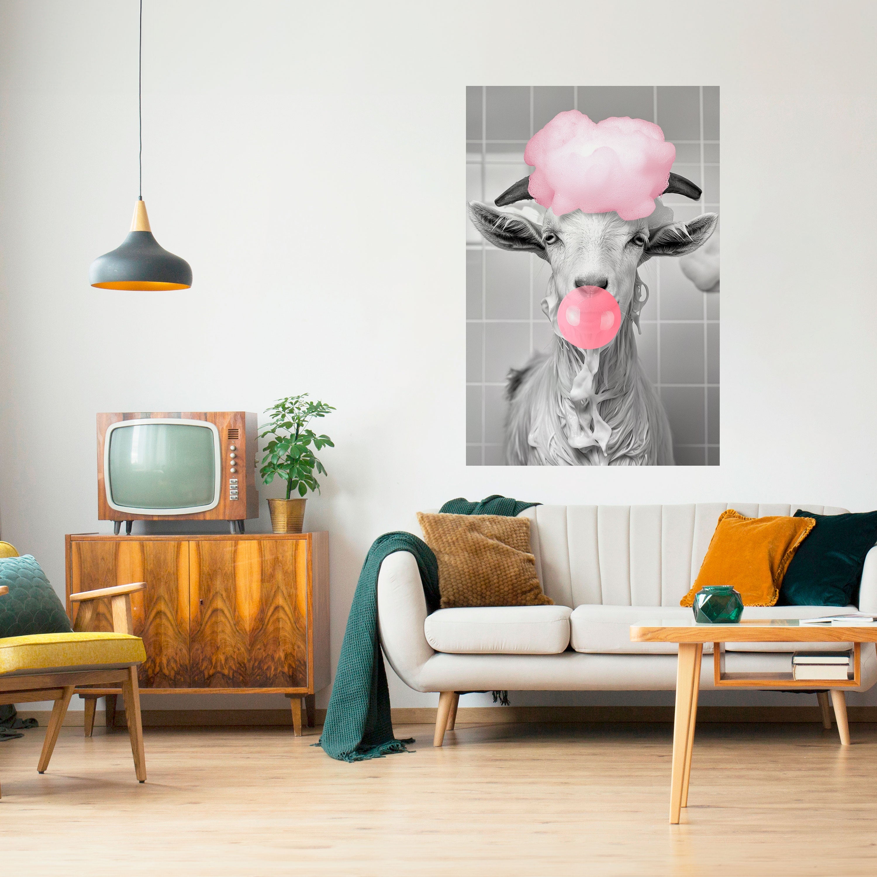 BUBBLEGUM BOVINE BLISS Vertikales Poster zum Abziehen und Aufkleben