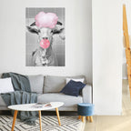 BUBBLEGUM BOVINE BLISS Selbstklebendes Poster - Hochformat