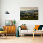 SHEEP IN SERENITY Peel and Stick Horizontal Poster