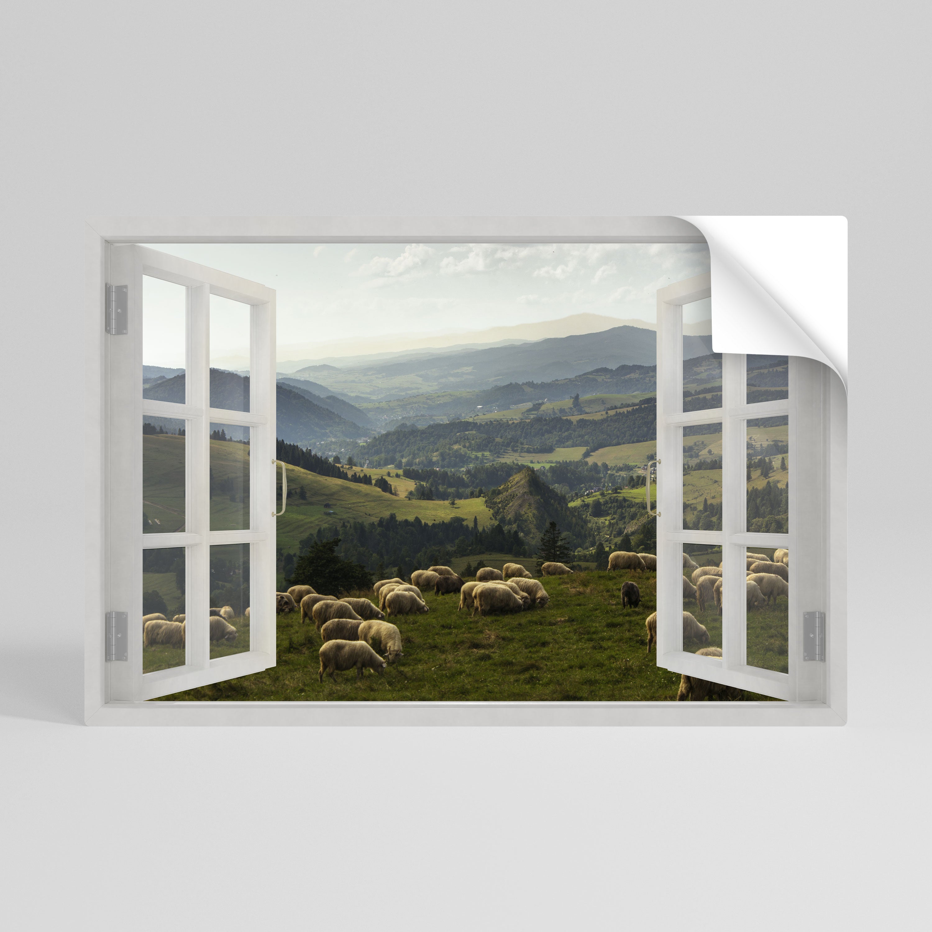 WILD PASTURES VIEW Selbstklebendes Horizontal-Poster