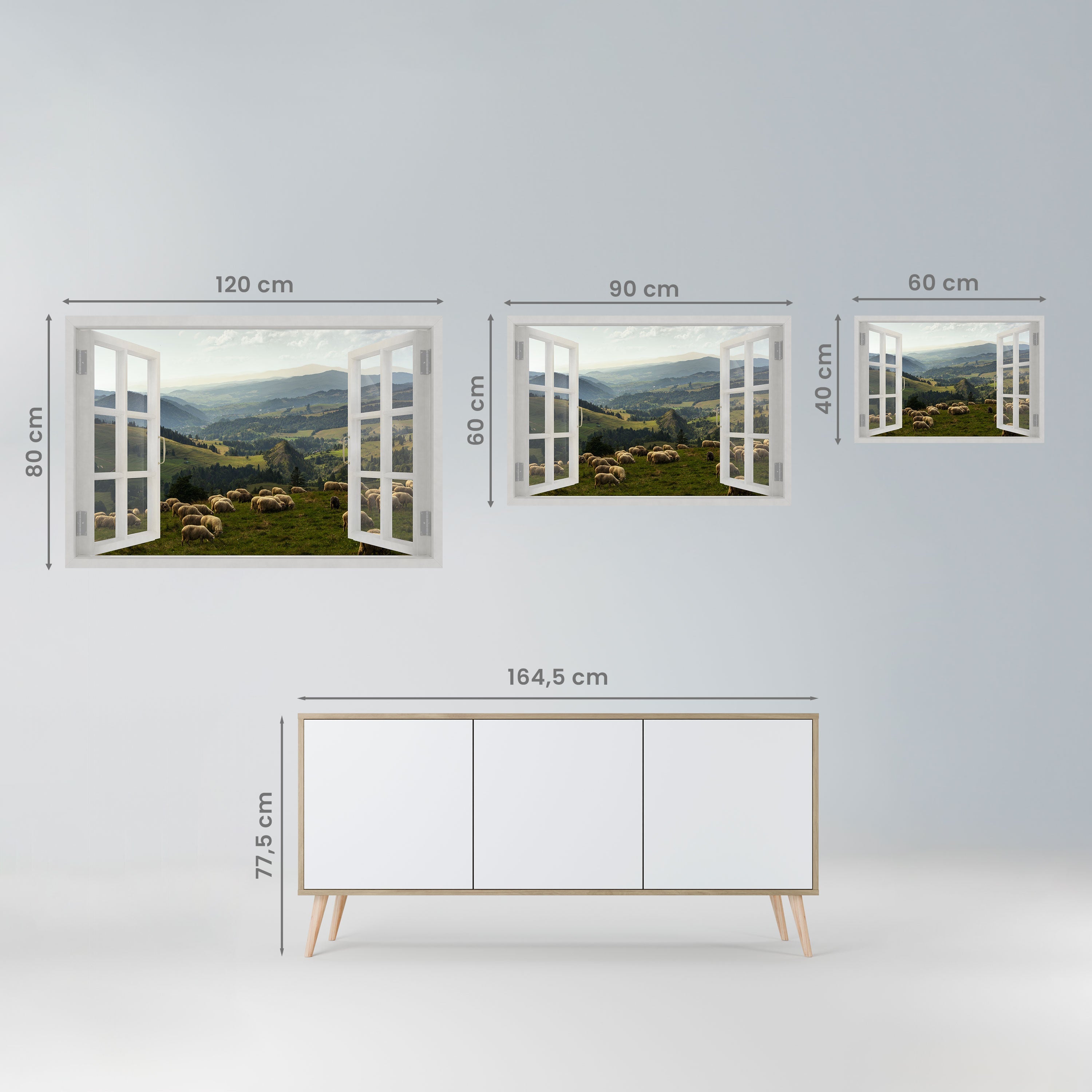 WILD PASTURES VIEW Horizontales Poster zum Abziehen und Aufkleben