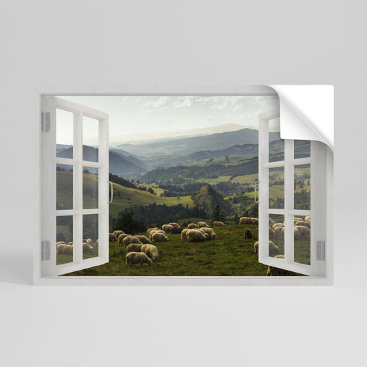 WILD PASTURES VIEW Selbstklebendes Horizontal-Poster