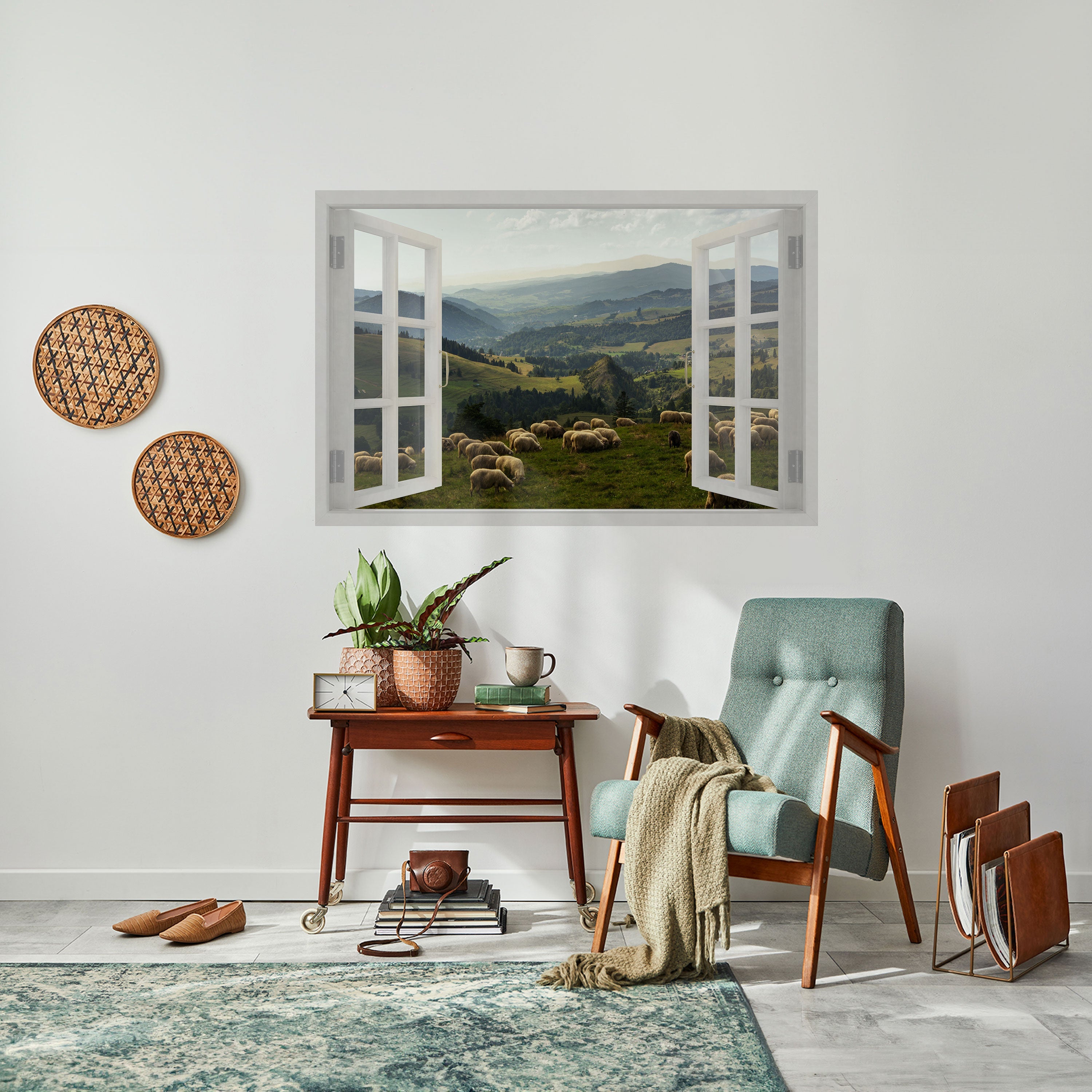 WILD PASTURES VIEW Horizontales Poster zum Abziehen und Aufkleben