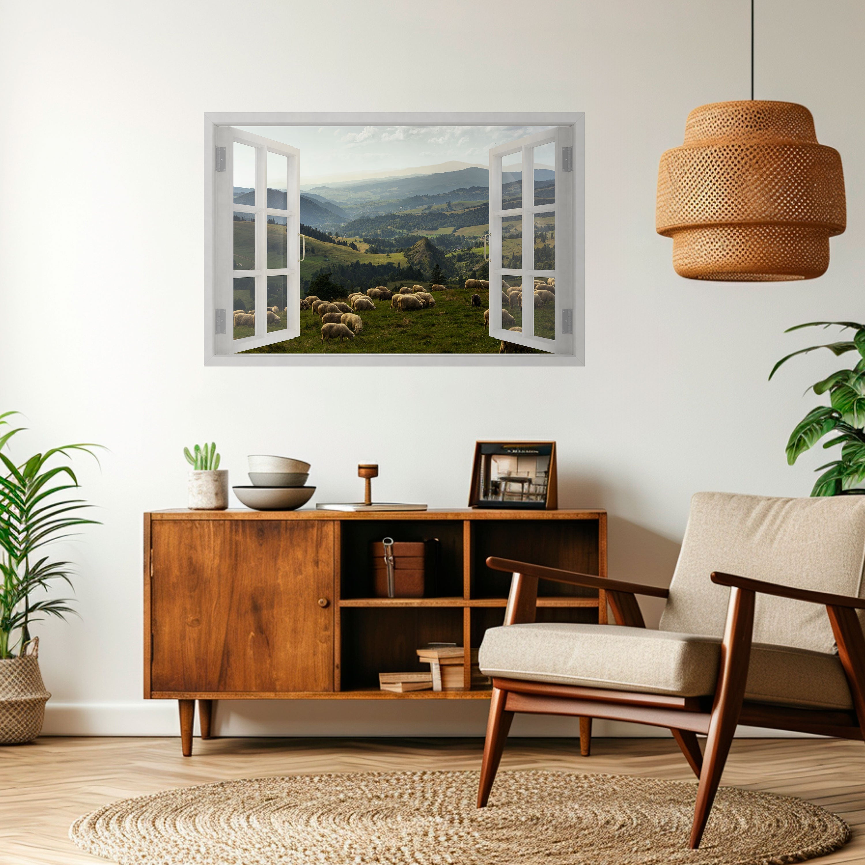 WILD PASTURES VIEW Horizontales Poster zum Abziehen und Aufkleben