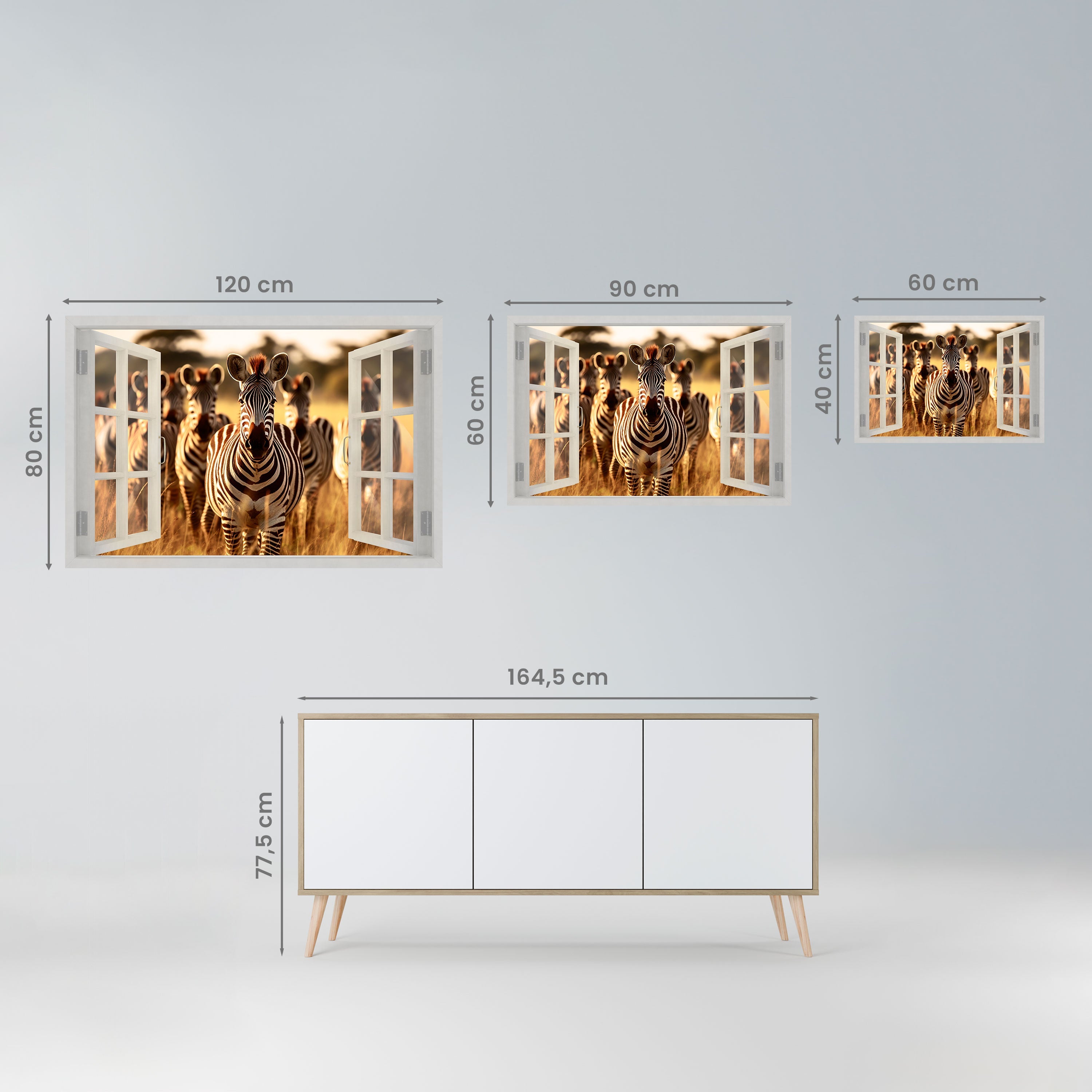 Horizontales Poster „Striped Serenade Outside“ zum Abziehen und Aufkleben