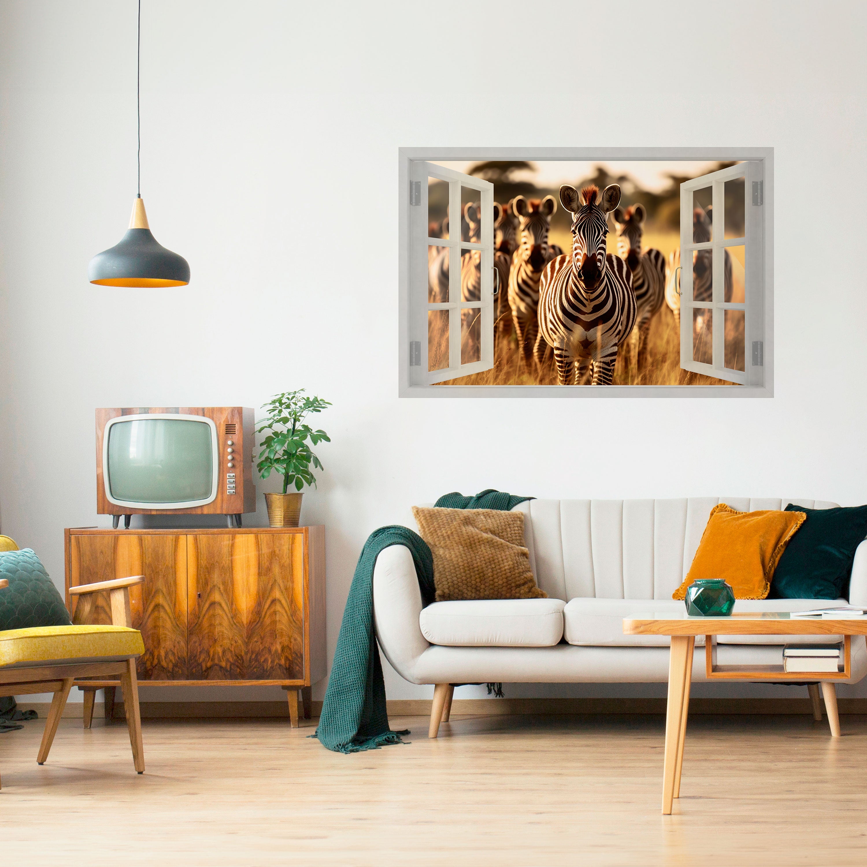 Horizontales Poster „Striped Serenade Outside“ zum Abziehen und Aufkleben