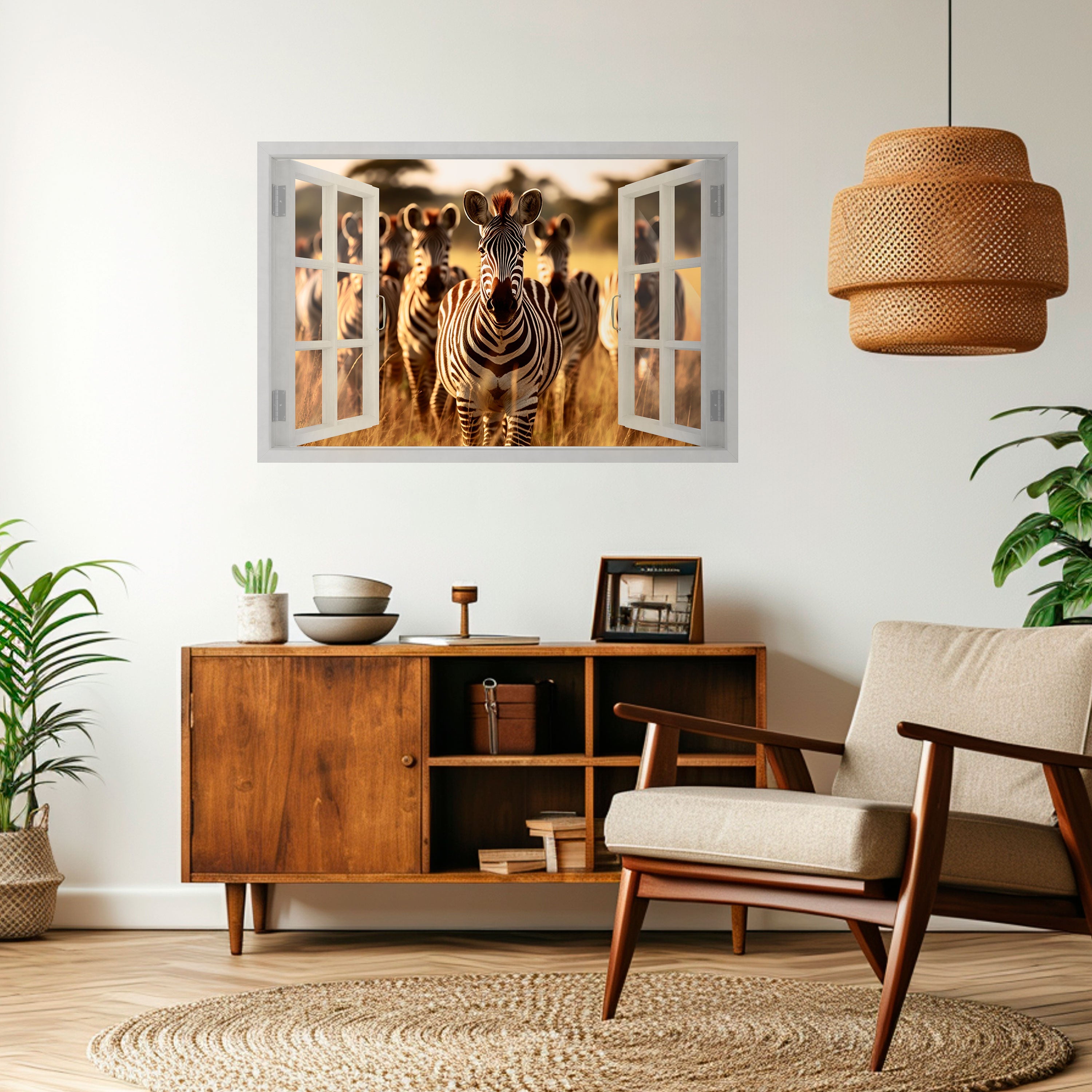 Horizontales Poster „Striped Serenade Outside“ zum Abziehen und Aufkleben