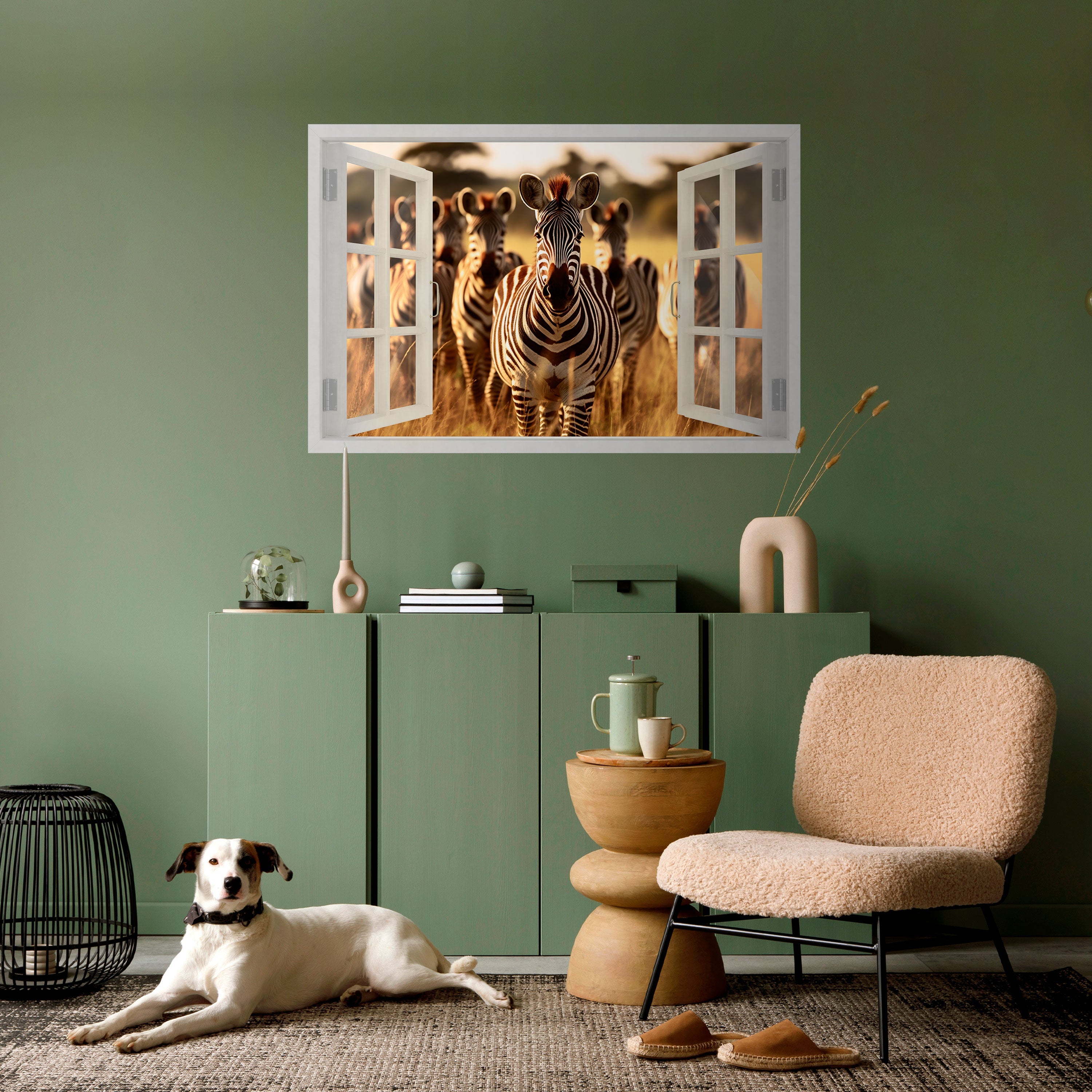 Horizontales Poster „Striped Serenade Outside“ zum Abziehen und Aufkleben