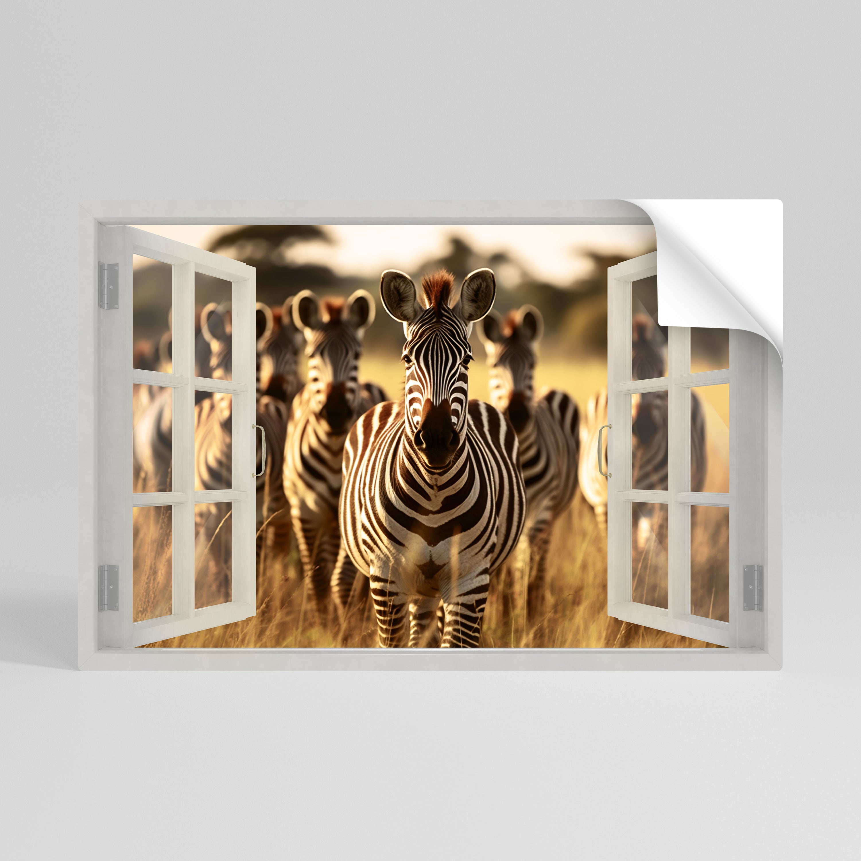 STRIPED SERENADE OUTSIDE Peel and Stick Horizontal Poster