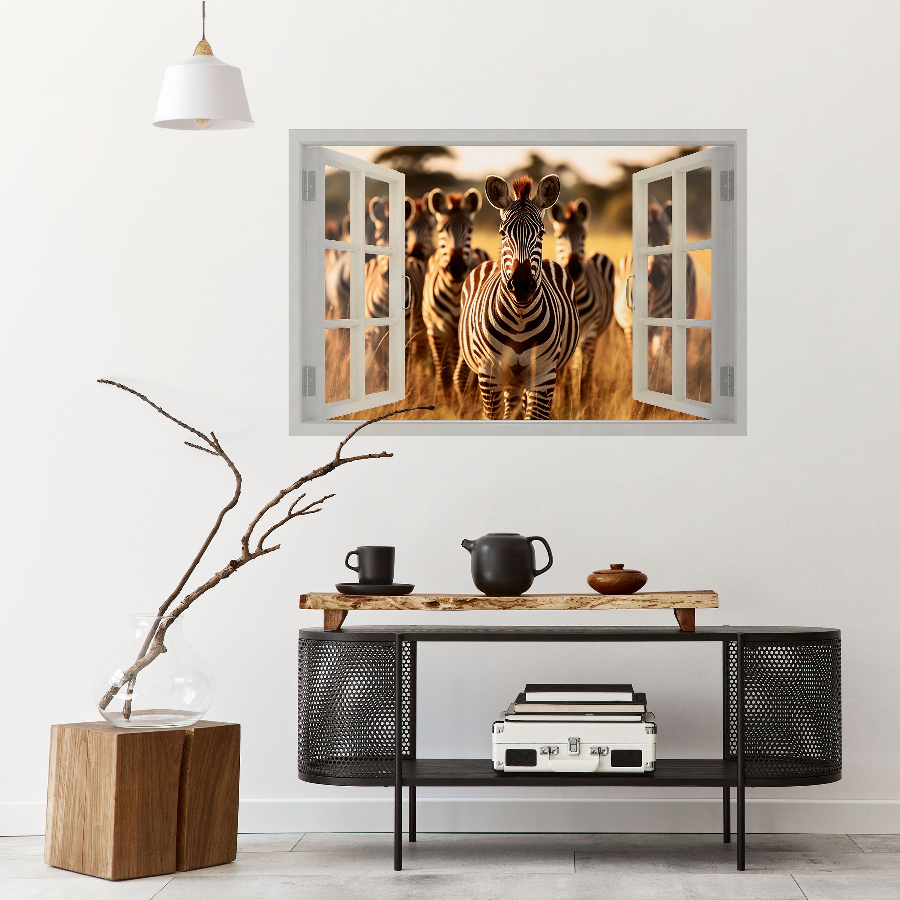 Horizontales Poster „Striped Serenade Outside“ zum Abziehen und Aufkleben