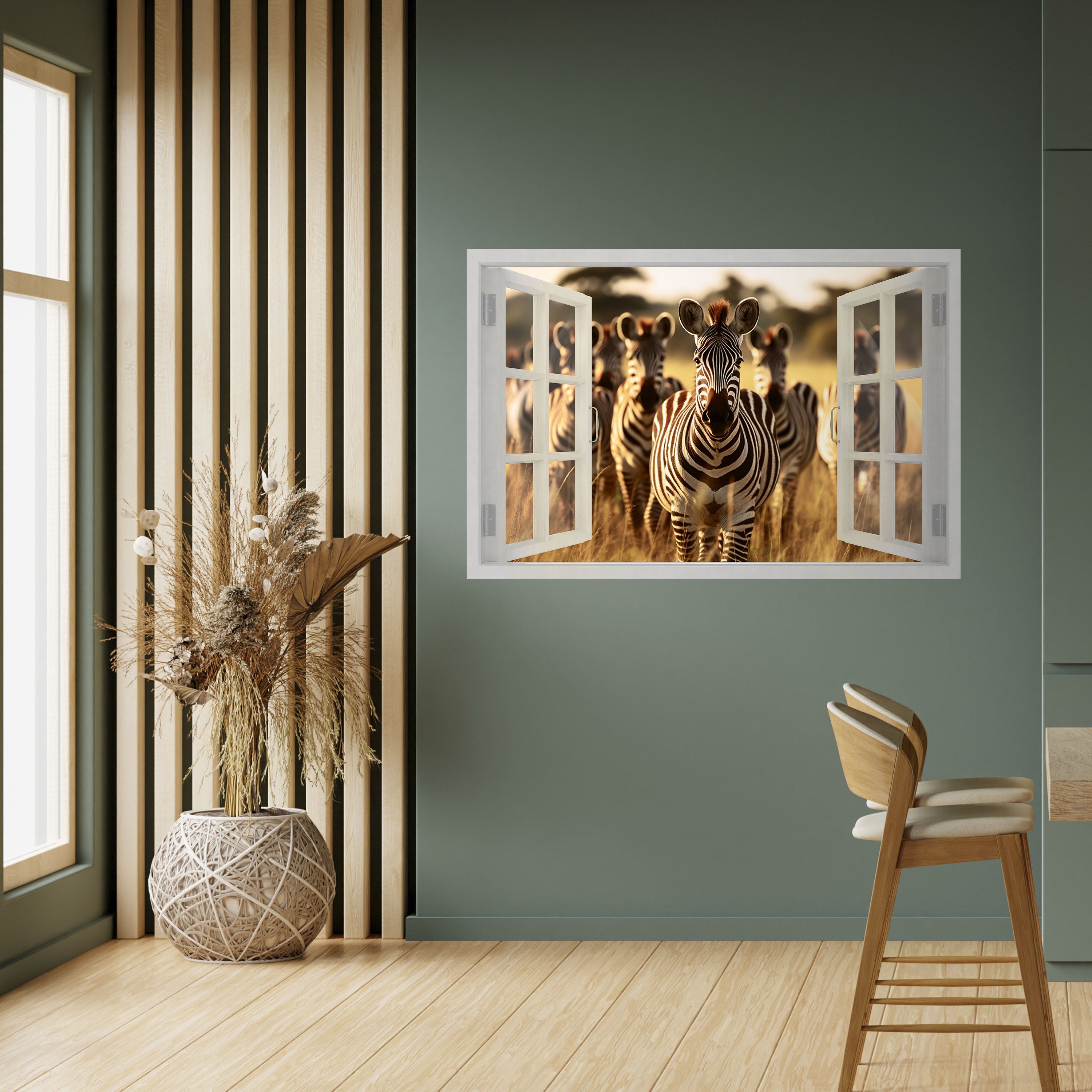 Horizontales Poster „Striped Serenade Outside“ zum Abziehen und Aufkleben