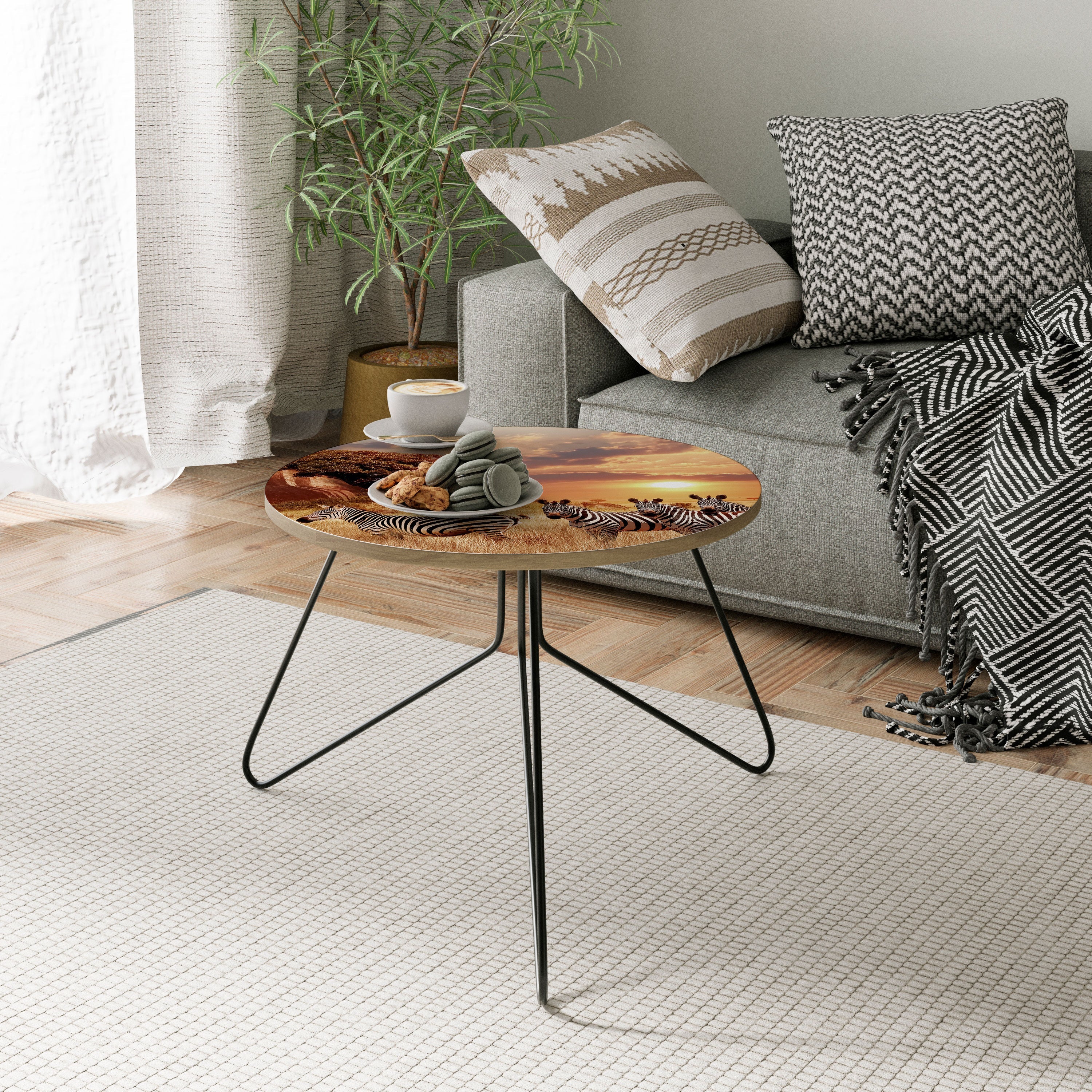 ZEBRA SUNSET SERENADE Couchtisch 60