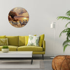 ZEBRA SUNSET SERENADE Runde Wanddekoration Ø 69 cm