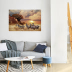 ZEBRA SUNSET SERENADE Selbstklebendes Horizontal-Poster