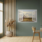 GIRAFFE GAZE WINDOW Selbstklebendes Horizontal-Poster