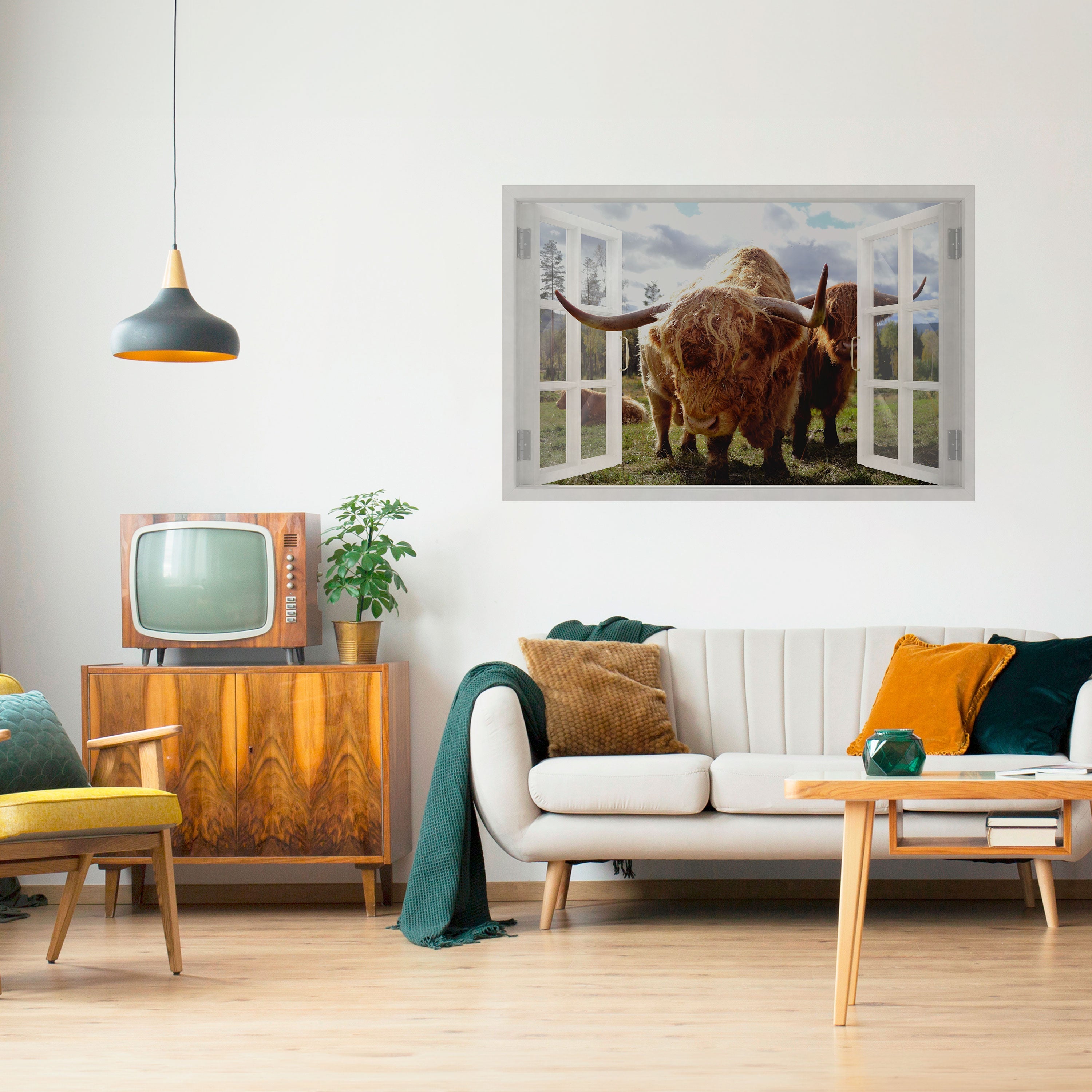 BOVINE WINDOW VISTA Horizontales Poster zum Abziehen und Aufkleben