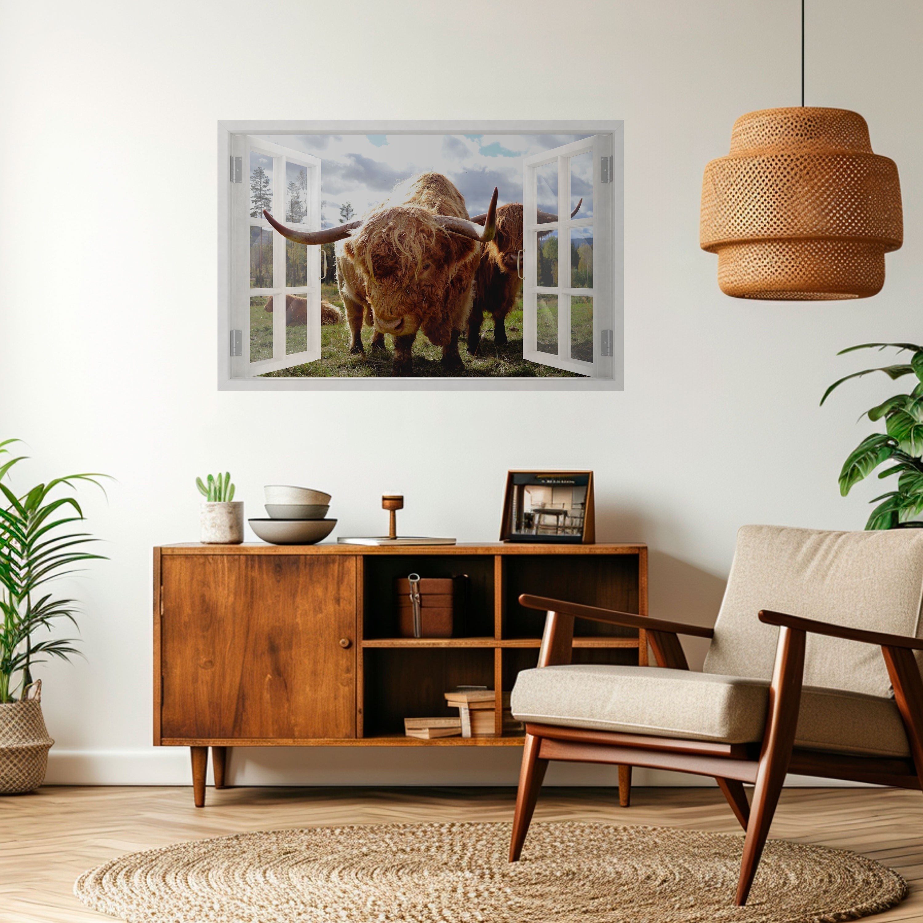 BOVINE WINDOW VISTA Horizontales Poster zum Abziehen und Aufkleben