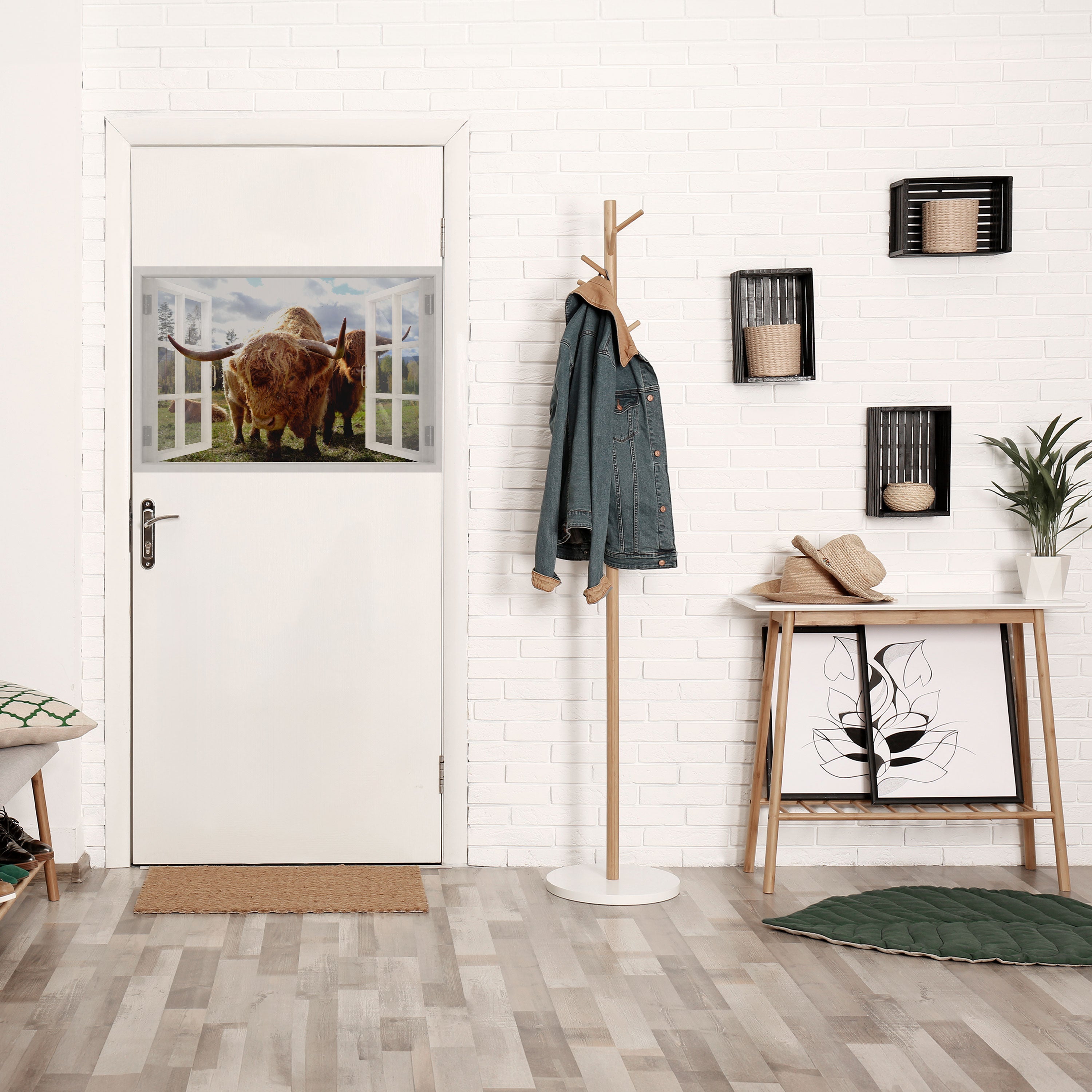 BOVINE WINDOW VISTA Horizontales Poster zum Abziehen und Aufkleben