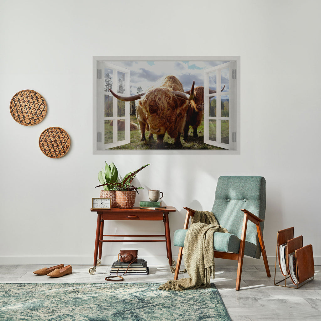 BOVINE WINDOW VISTA Horizontales Poster zum Abziehen und Aufkleben