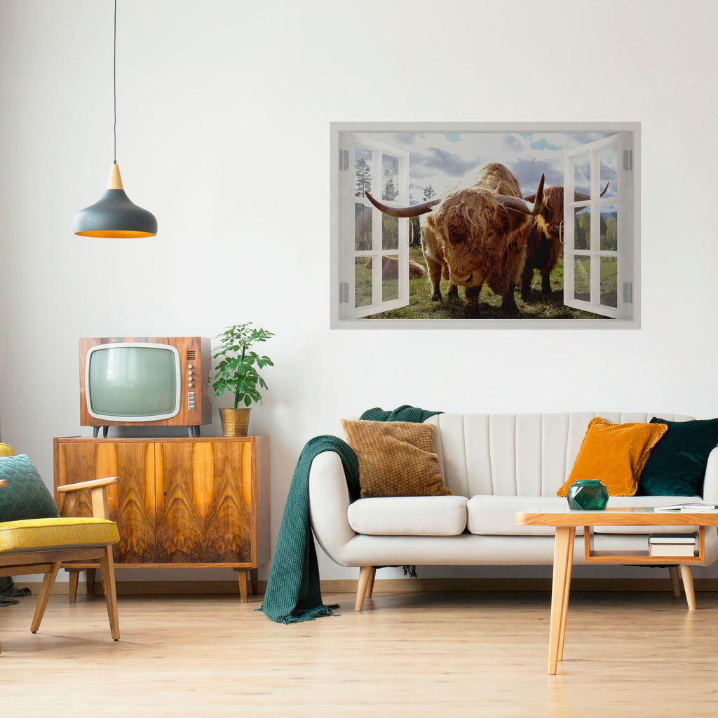 BOVINE WINDOW VISTA Horizontales Poster zum Abziehen und Aufkleben