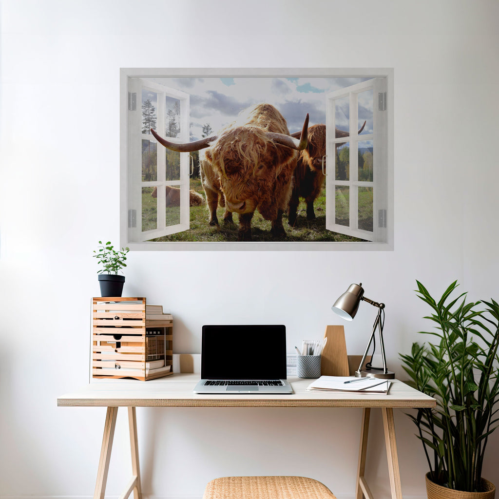 BOVINE WINDOW VISTA Horizontales Poster zum Abziehen und Aufkleben