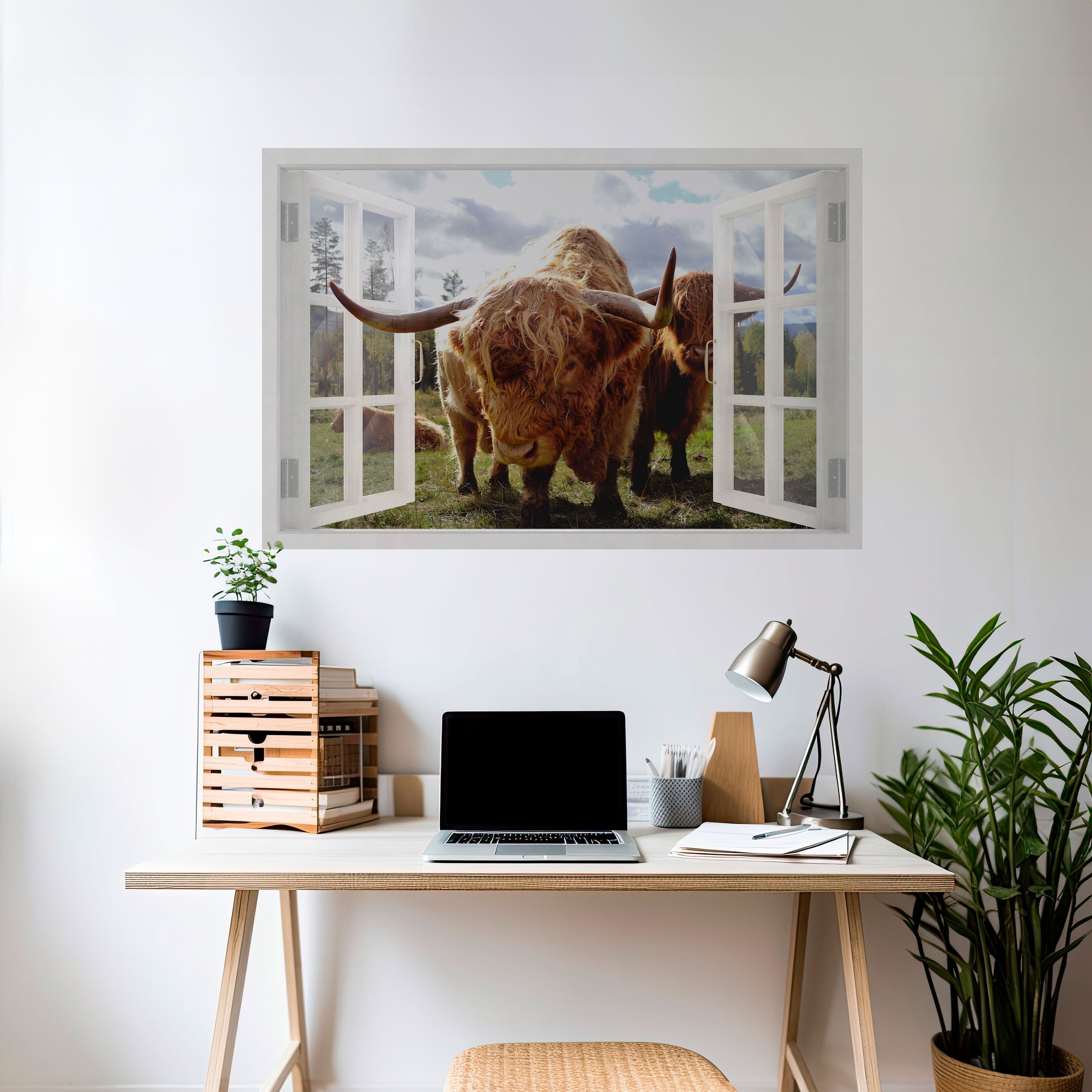 BOVINE WINDOW VISTA Horizontales Poster zum Abziehen und Aufkleben