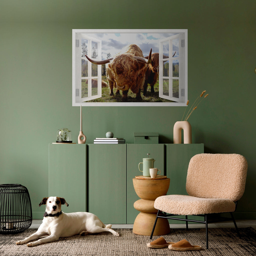 BOVINE WINDOW VISTA Horizontales Poster zum Abziehen und Aufkleben